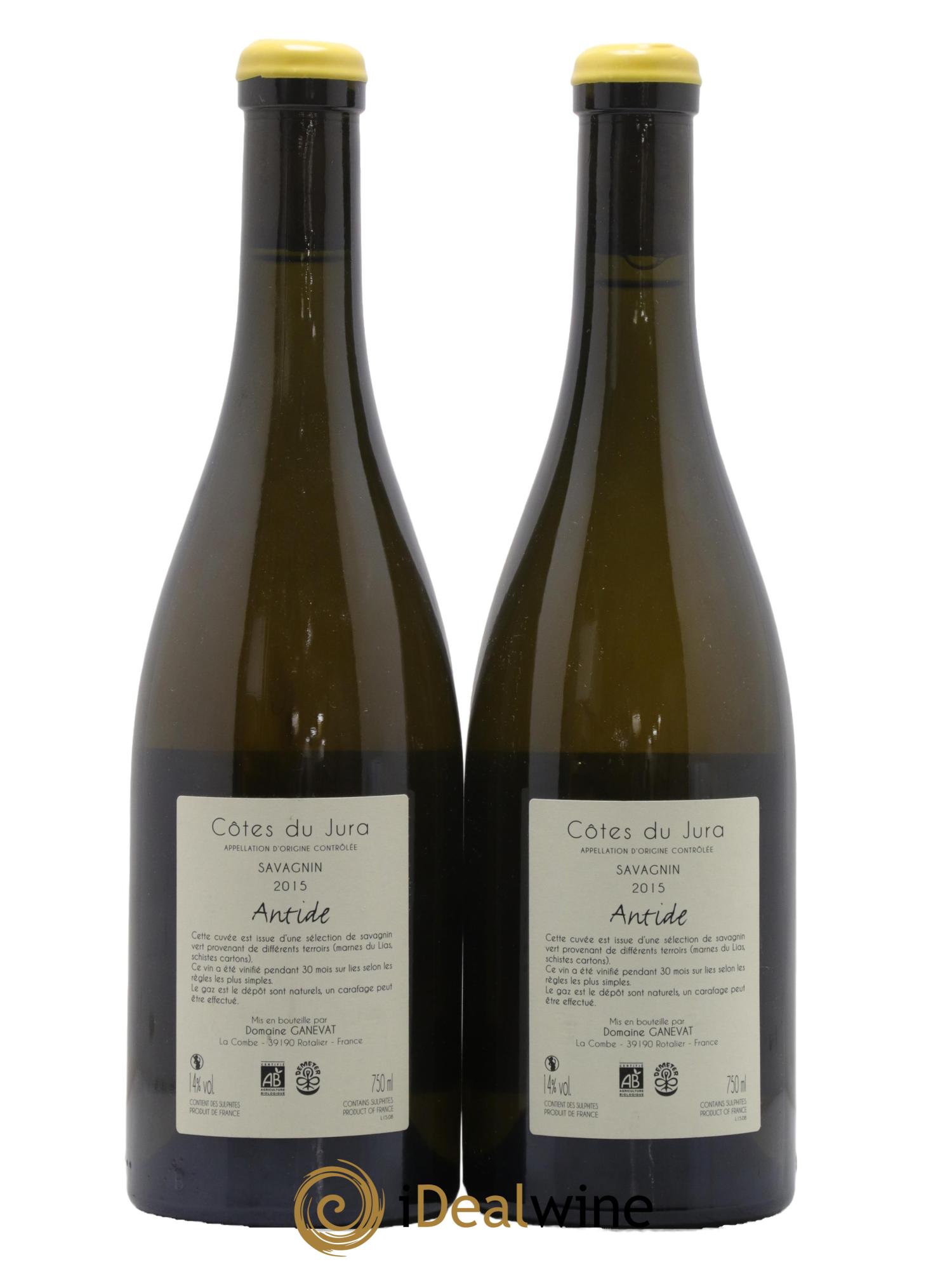 Côtes du Jura Savagnin Antide Jean-François Ganevat (Domaine) 2015 - Lot de 2 bouteilles - 1