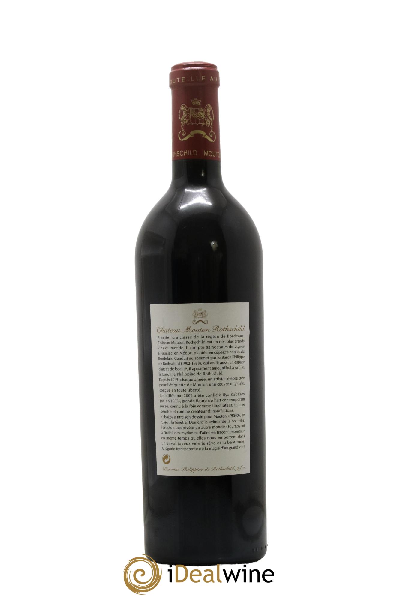 Château Mouton Rothschild 1er Grand Cru Classé 2002 - Lot de 1 bouteille - 1