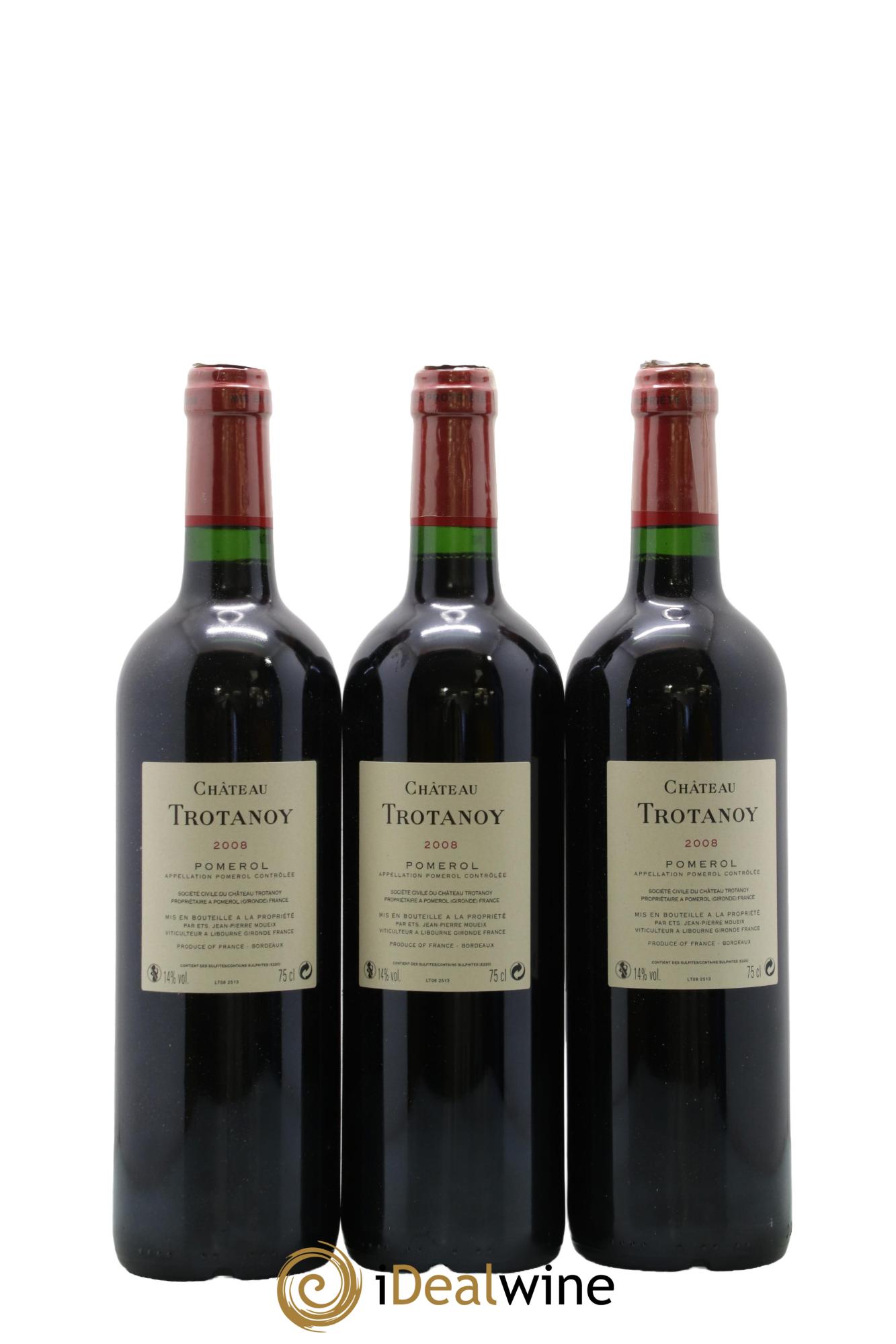 Château Trotanoy 2008 - Lot of 3 bottles - 1
