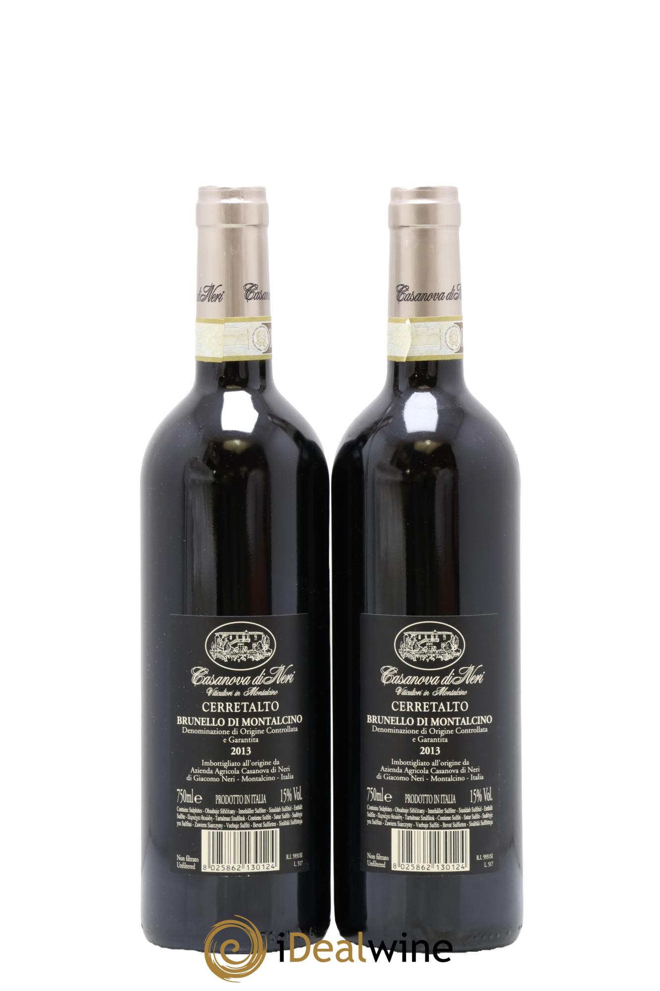 Brunello di Montalcino DOCG Cerretalto Casanova di Neri - Giacomo Neri 2013 - Lot de 2 bouteilles - 1