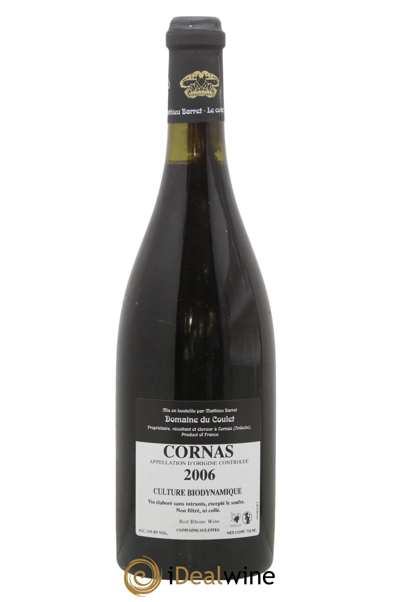 Cornas Billes Noires Coulet (Domaine du) - Matthieu Barret 2006 - Lot de 1 bouteille - 1