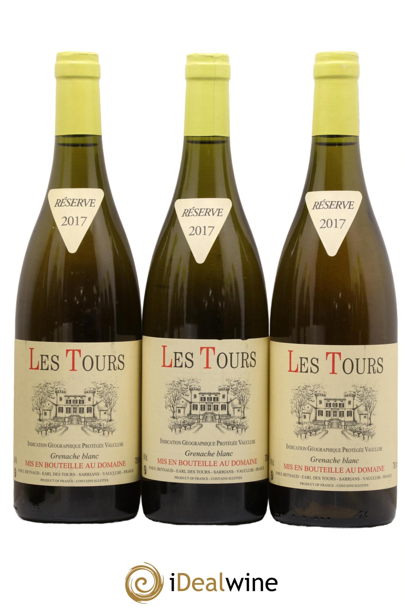 Vaucluse (Vin de Pays de Vaucluse) Les Tours Grenache Blanc Emmanuel Reynaud 2017 - Lot de 3 bouteilles - 0
