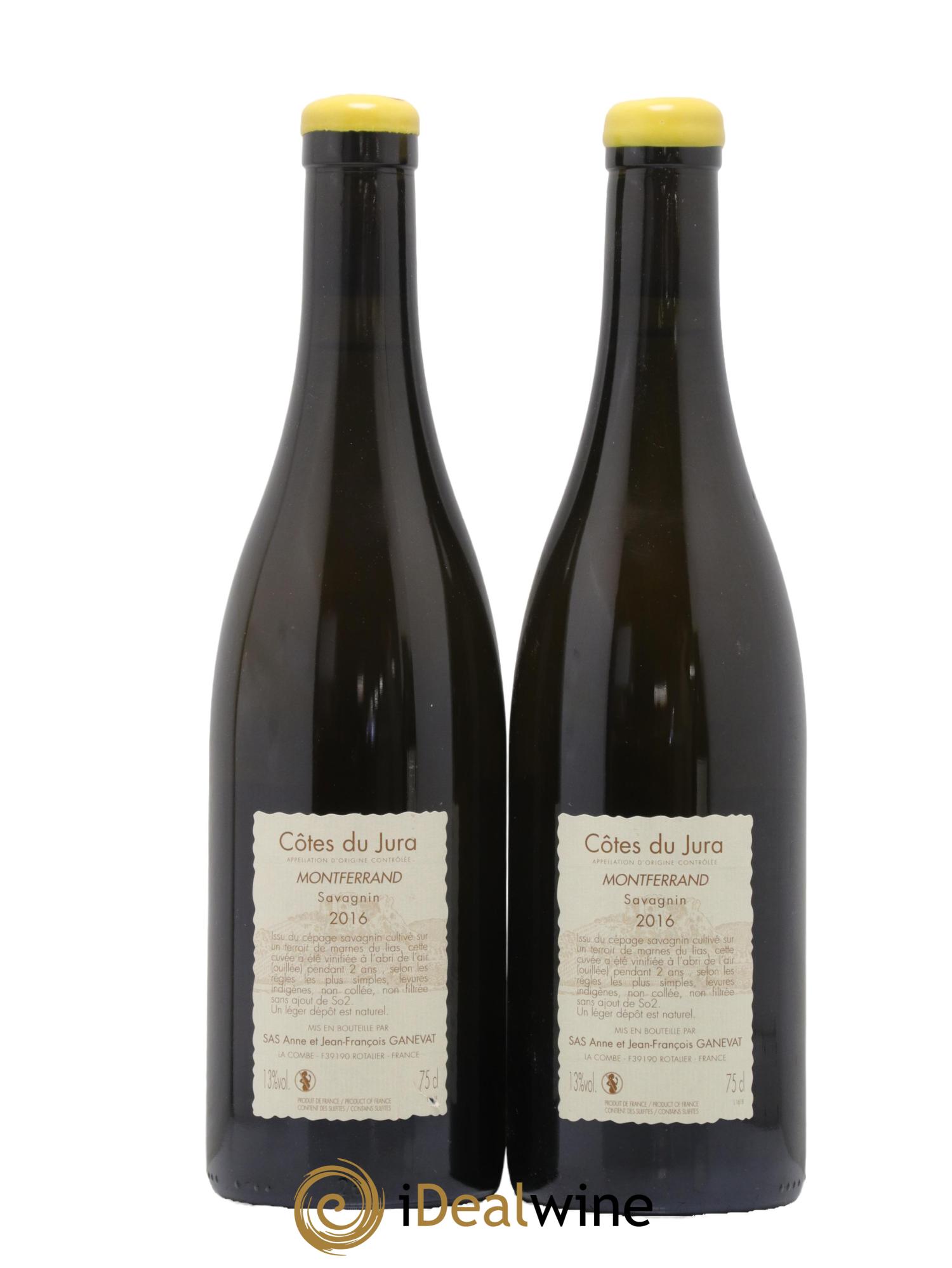 Côtes du Jura Montferrand savagnin Anne et Jean François Ganevat 2016 - Lot de 2 bouteilles - 1