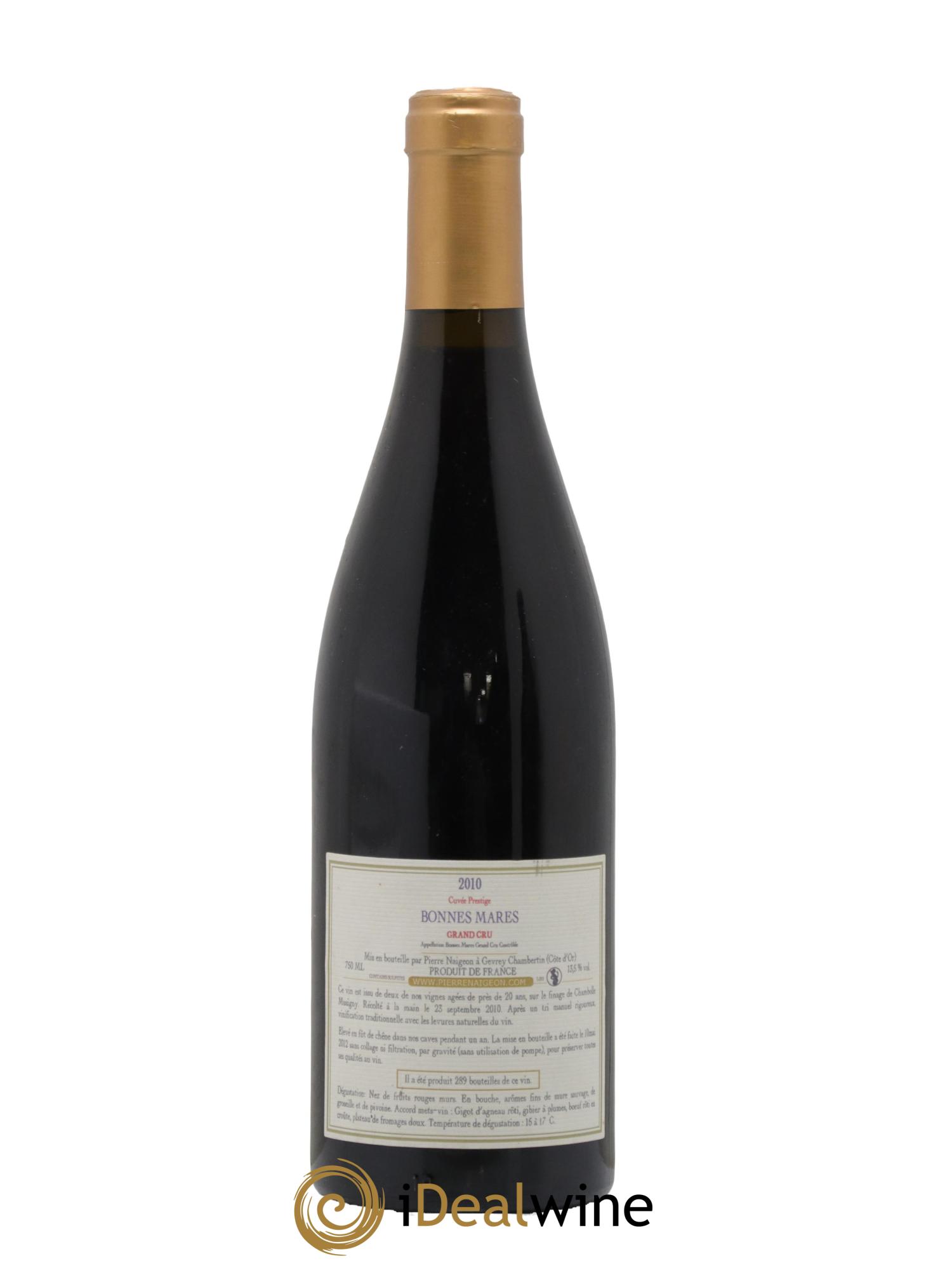 Bonnes-Mares Grand Cru Cuvée Prestige Pierre Naigeon (Domaine) 2010 - Lot de 1 bouteille - 1