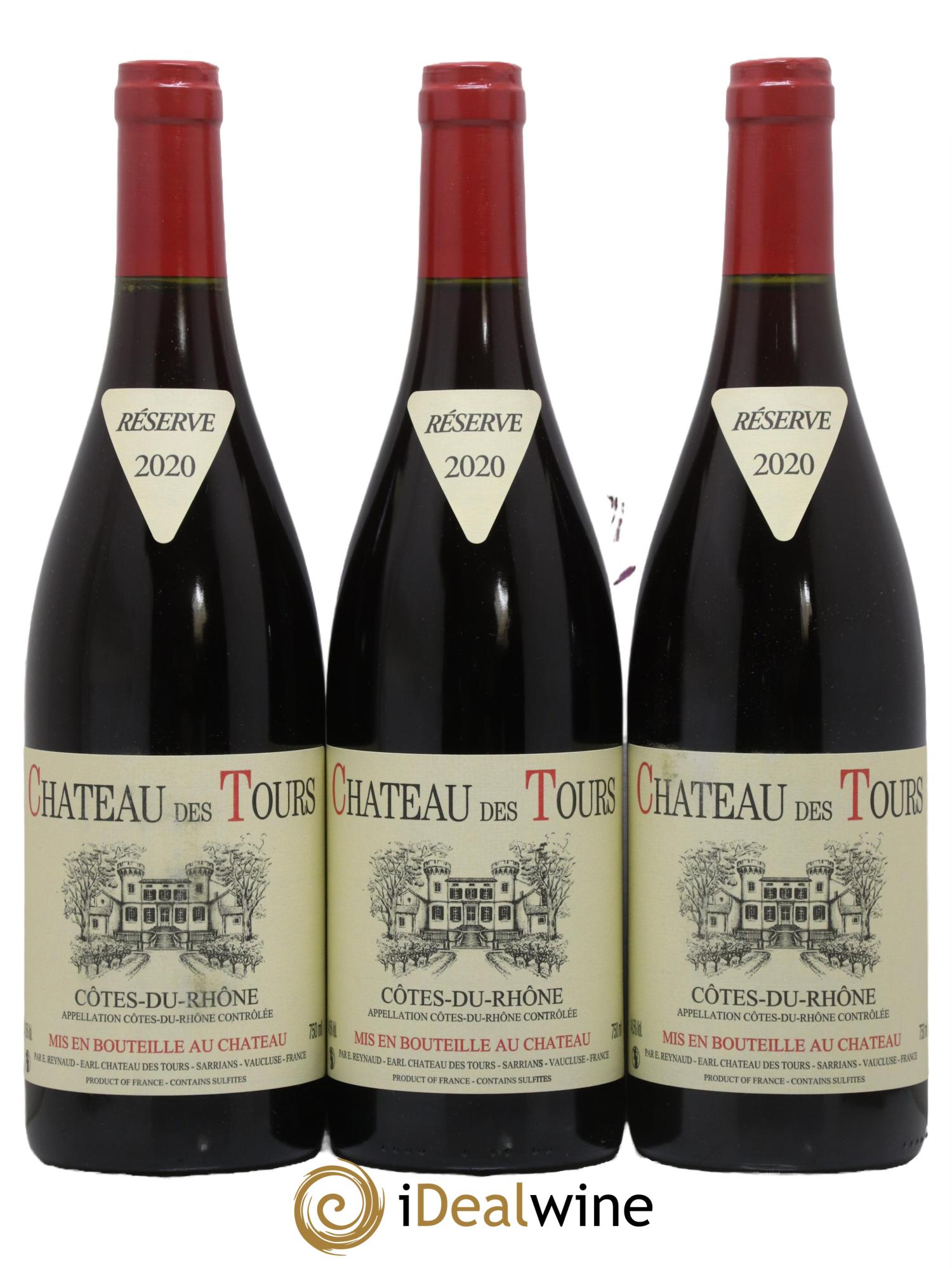 Côtes-du-Rhône Château des Tours Emmanuel Reynaud 2020 - Lot de 3 bouteilles - 0
