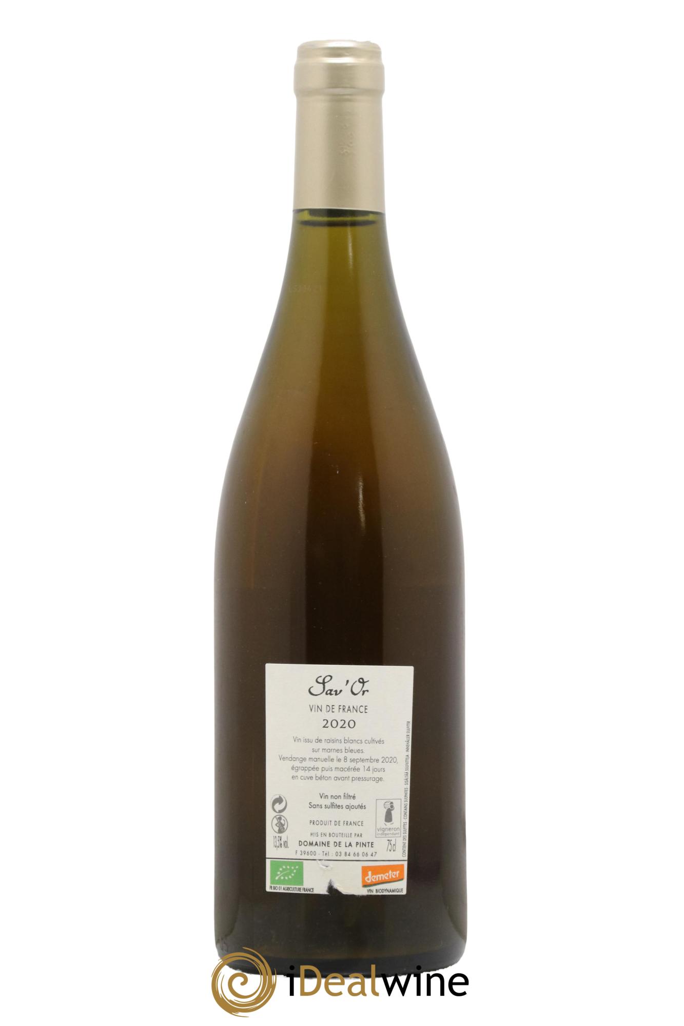 Arbois Pupillin Sav'Or Domaine de la Pinte 2020 - Lot de 1 bouteille - 1