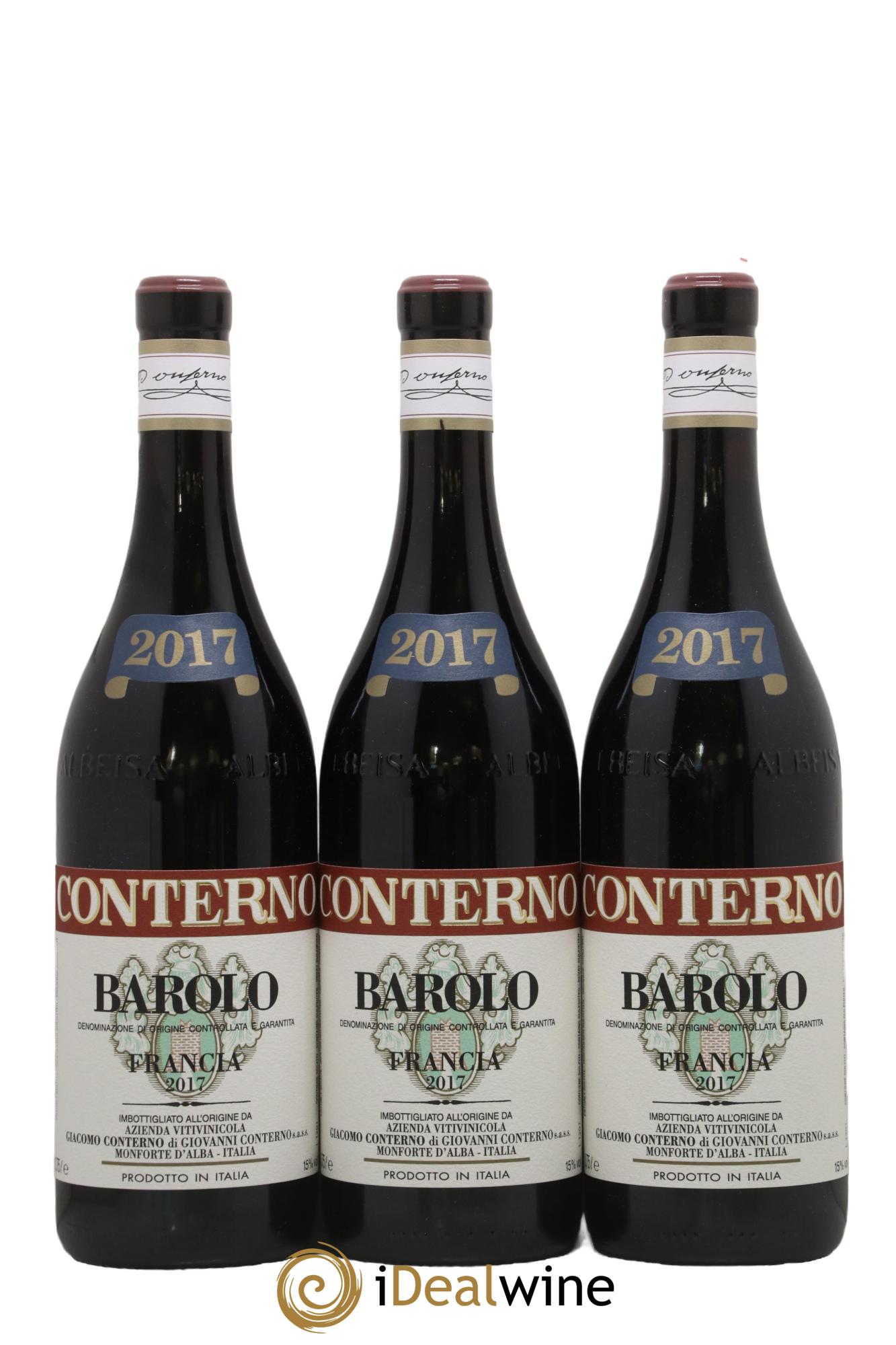 Barolo DOCG Vigna Francia Giacomo Conterno 2017 - Lot de 3 bouteilles - 0