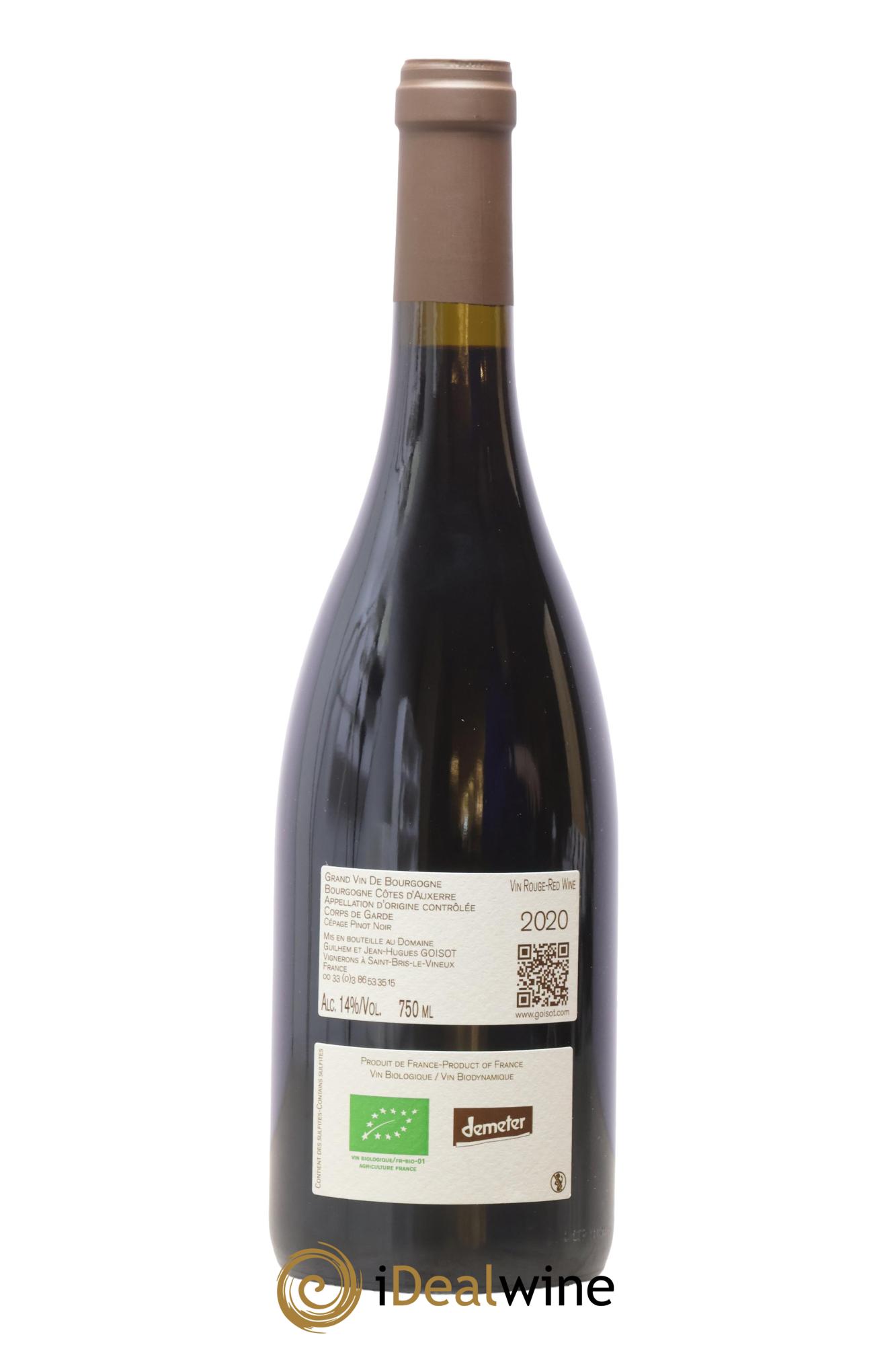 Bourgogne Côtes d'Auxerre Corps de Garde Goisot 2020 - Lot of 1 bottle - 1