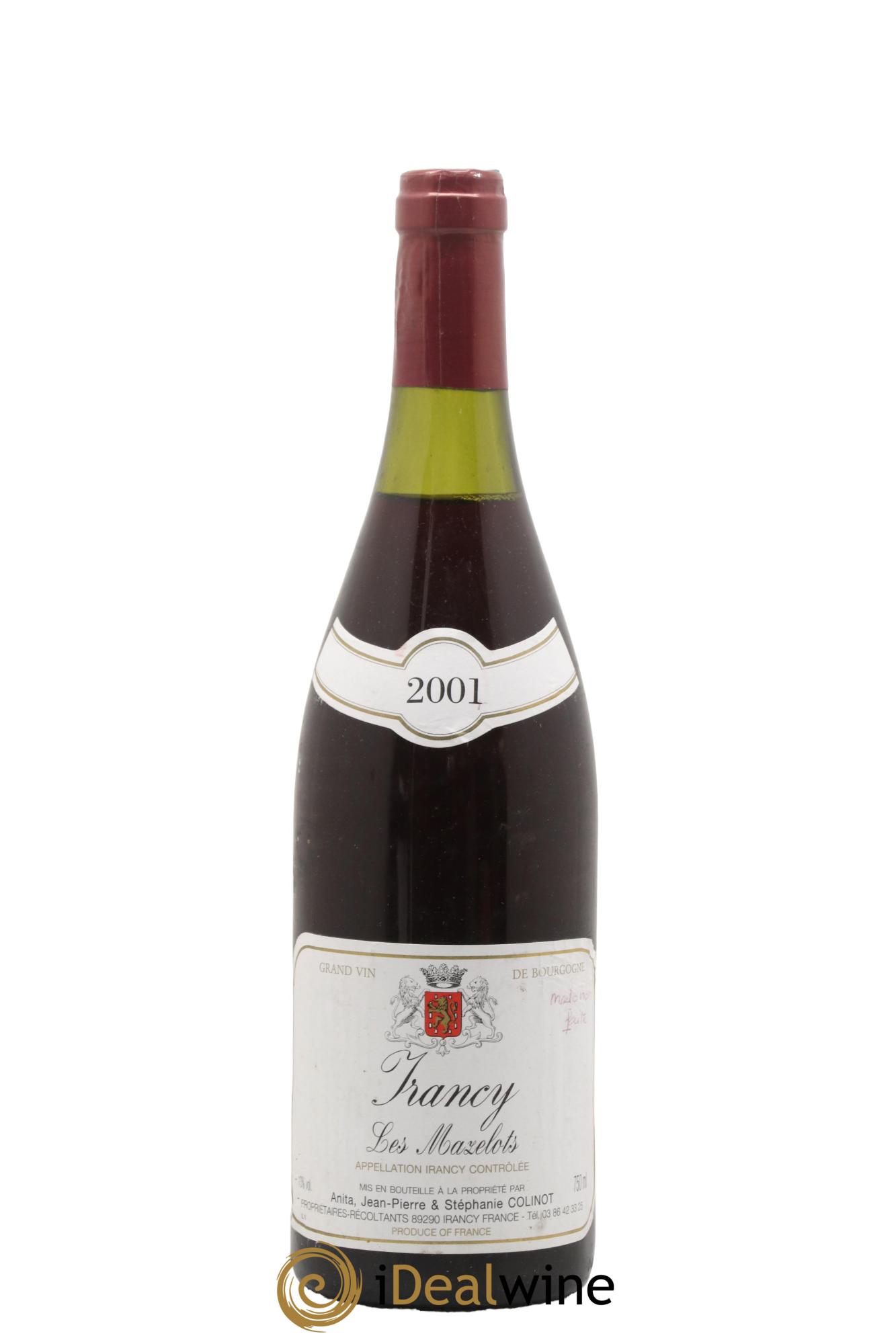 Irancy Les Mazelots Stéphanie Colinot 2001 - Posten von 1 Flasche - 0
