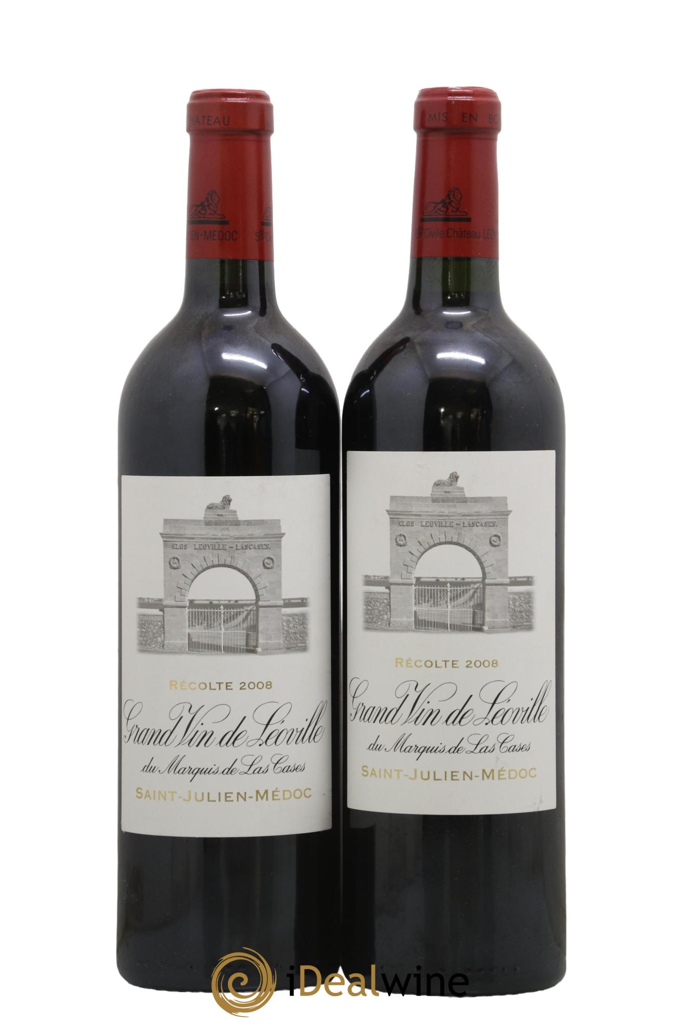 Château Léoville Las Cases 2ème Grand Cru Classé 2008 - Lotto di 2 bottiglie - 0