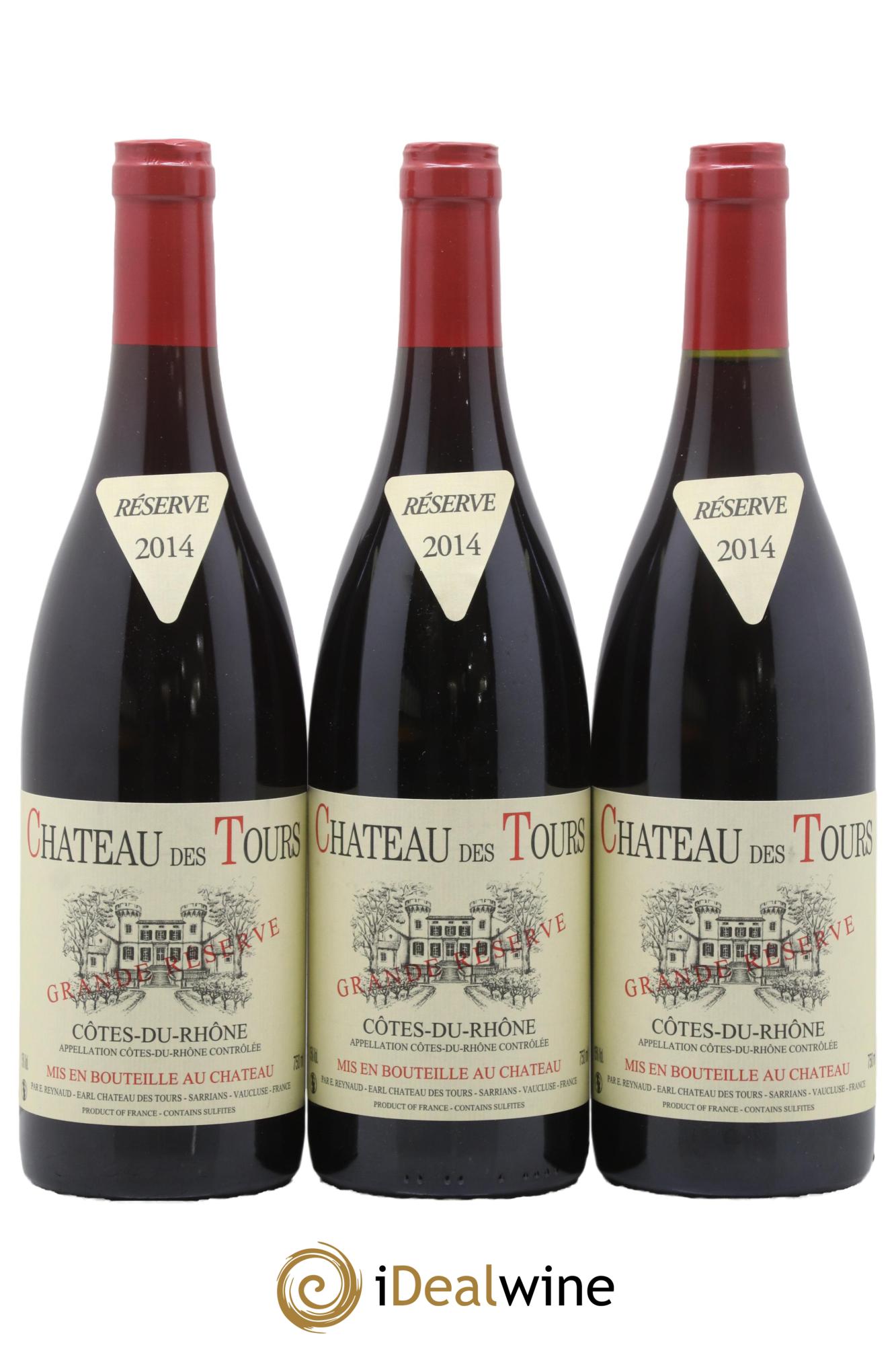 Côtes-du-Rhône Château des Tours Grande Réserve Emmanuel Reynaud 2014 - Lot de 3 bouteilles - 0