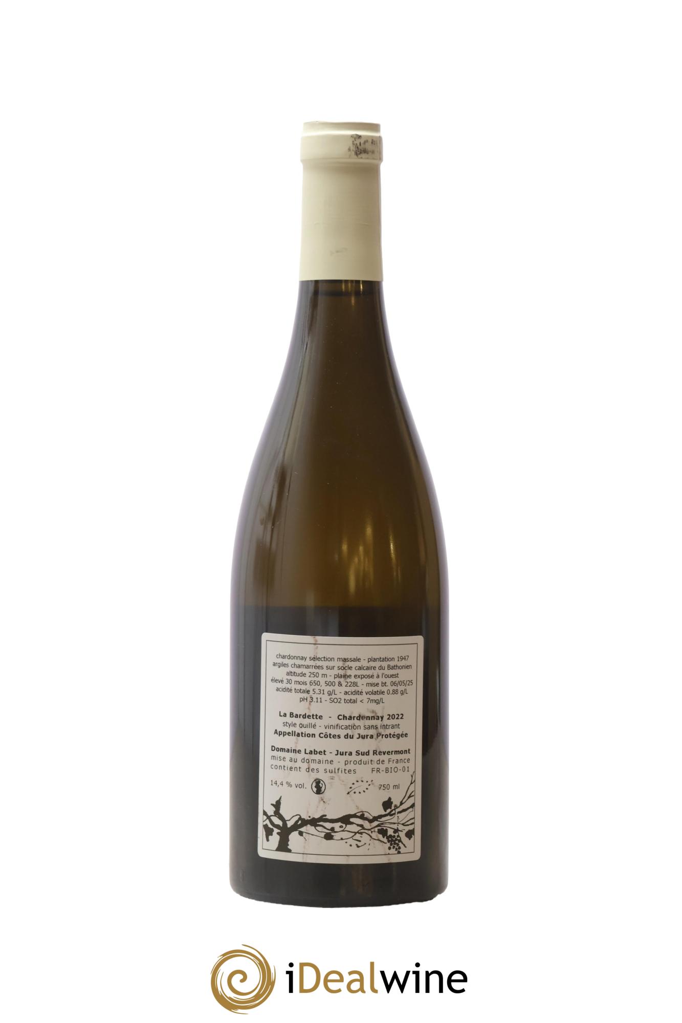 Côtes du Jura Chardonnay La Bardette Romain - Julien - Charline Labet 2022 - Lotto di 1 bottiglia - 1