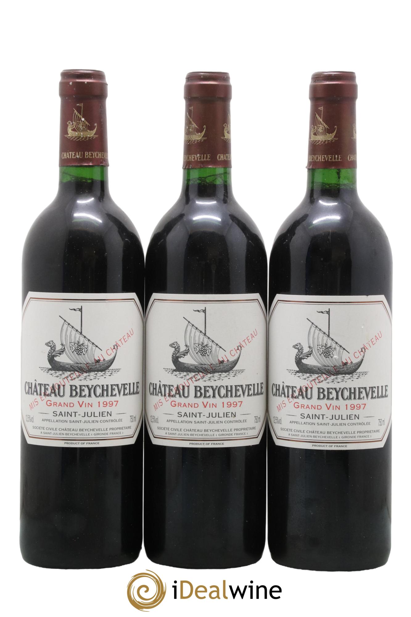 Château Beychevelle 4ème Grand Cru Classé 1997 - Lot de 3 bouteilles - 0