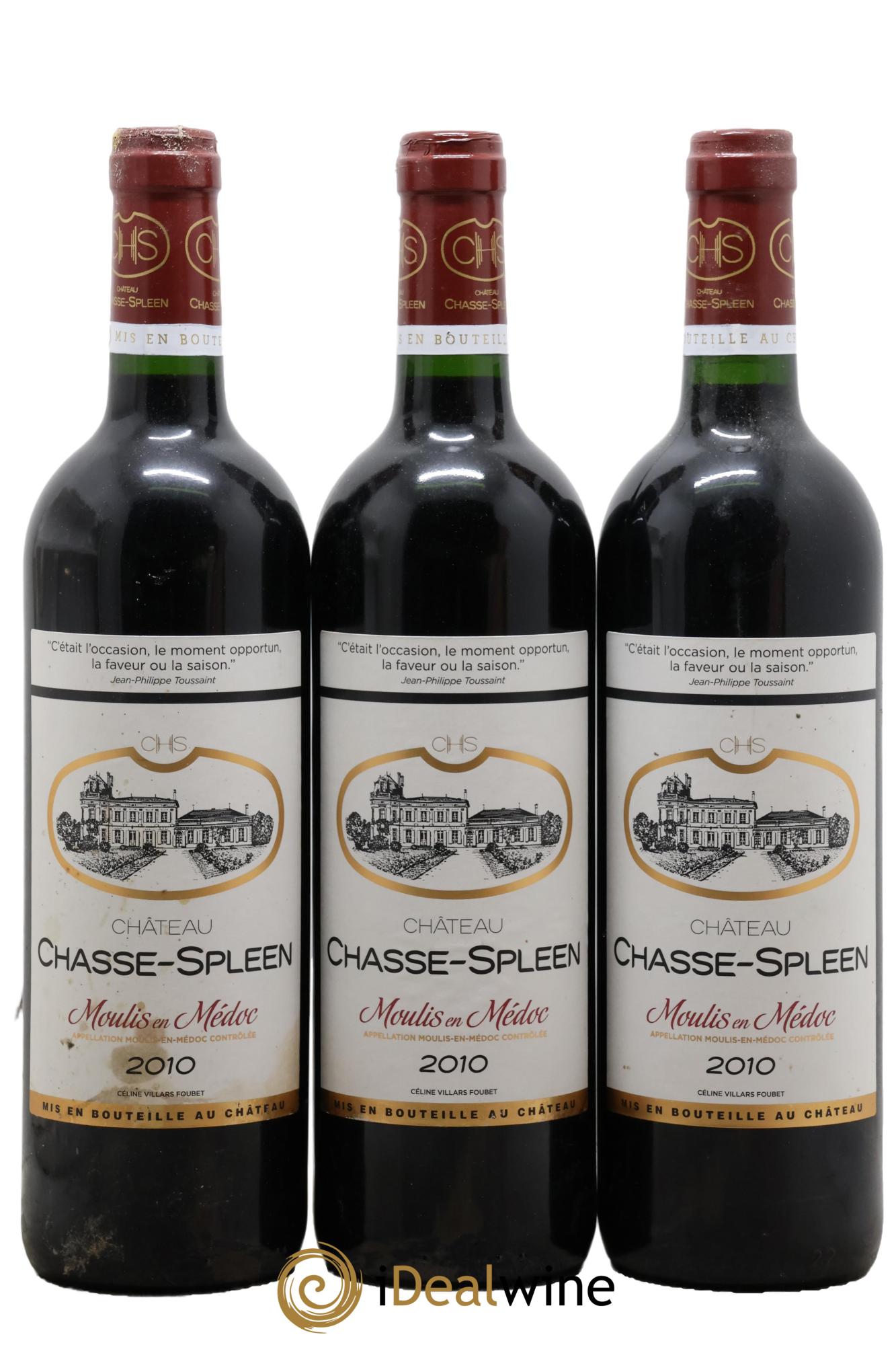 Château Chasse Spleen 2010 - Posten von 3 Flaschen - 0