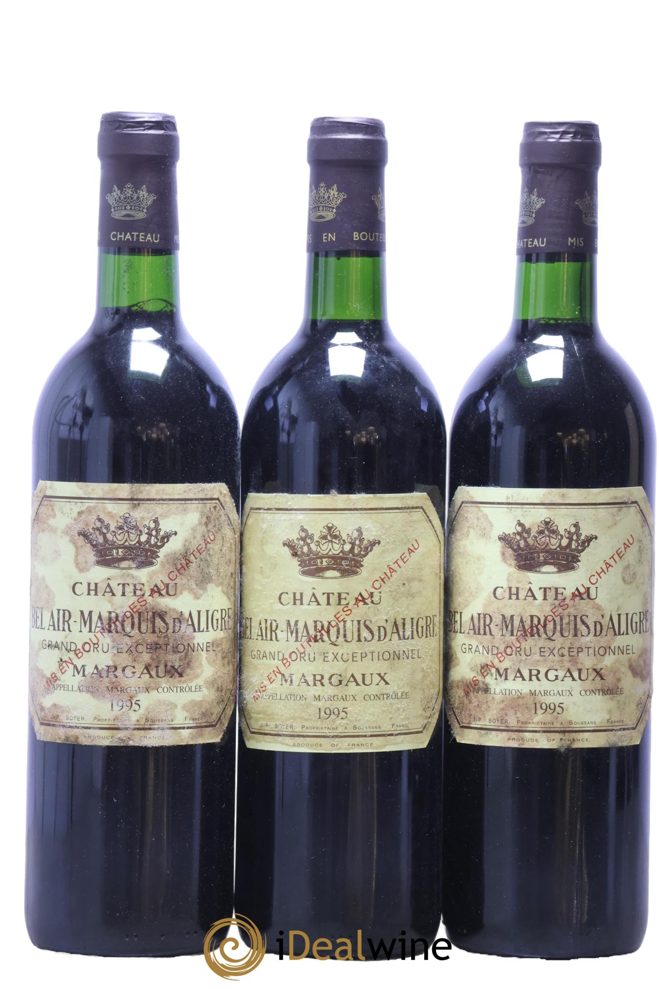 Château Bel Air Marquis d'Aligre 1995 - Lot of 3 bottles - 0