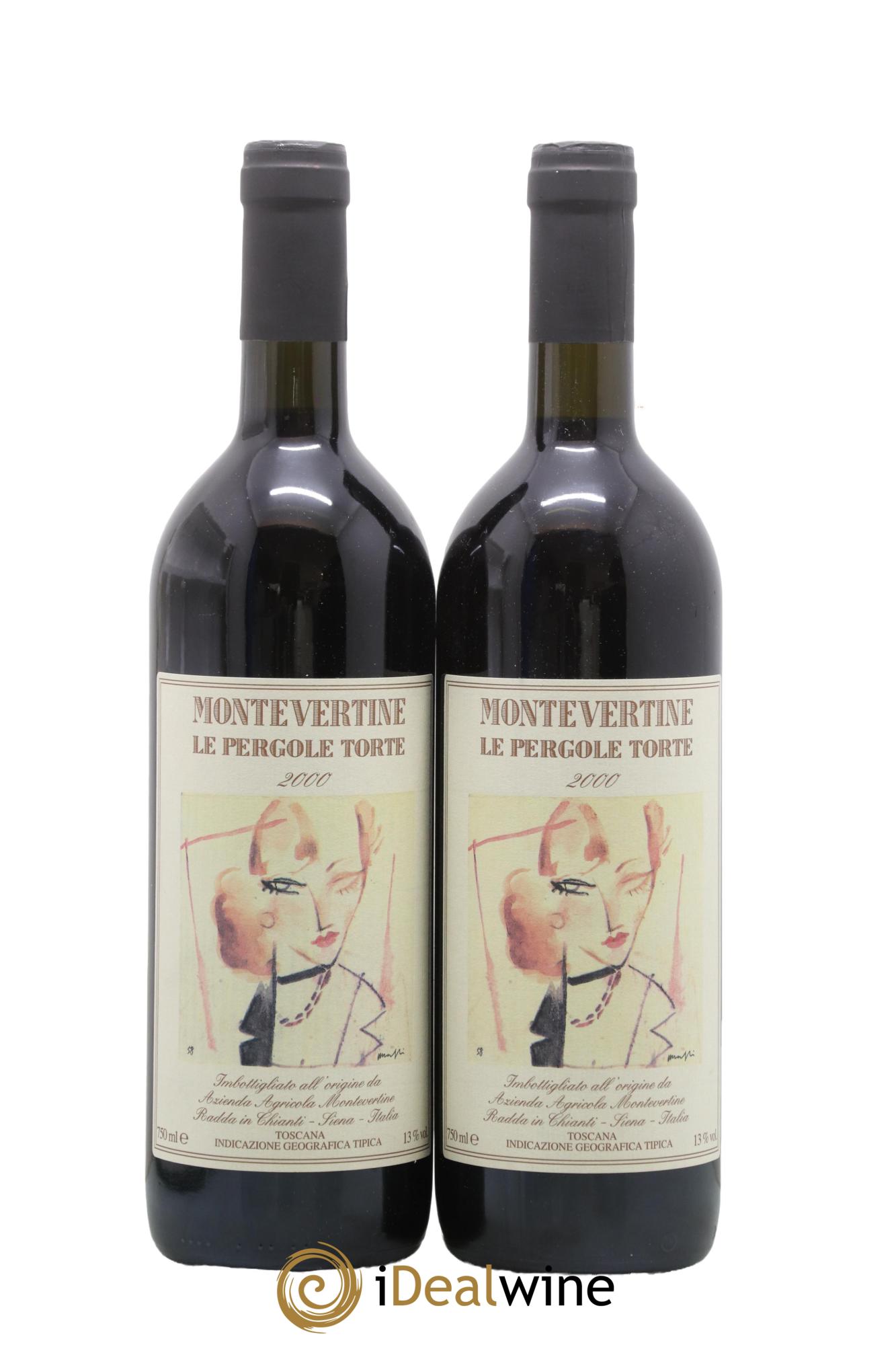 Toscana IGT Montevertine Le Pergole Torte Famille Manetti 2000 - Lot de 2 bouteilles - 0
