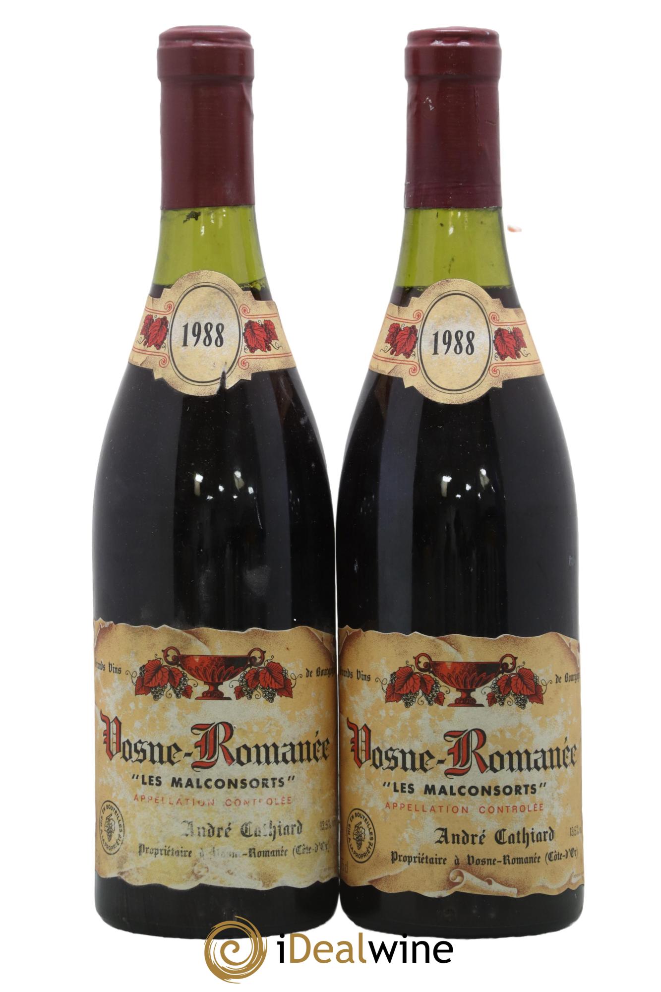 Vosne-Romanée Les Malconsorts André Cathiard 1988 - Lot de 2 bouteilles - 0