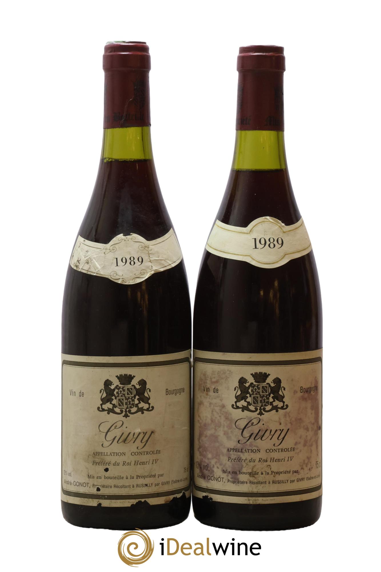 Givry Andrée Gonot 1989 - Lot de 2 bouteilles - 0