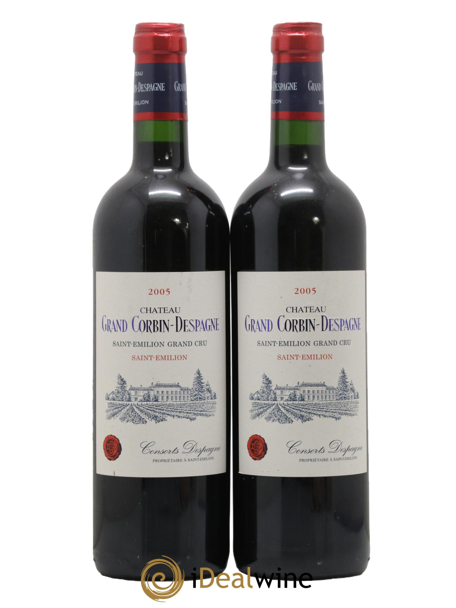 Château Grand Corbin Despagne Grand Cru Classé 2005 - Lot de 2 bouteilles - 0