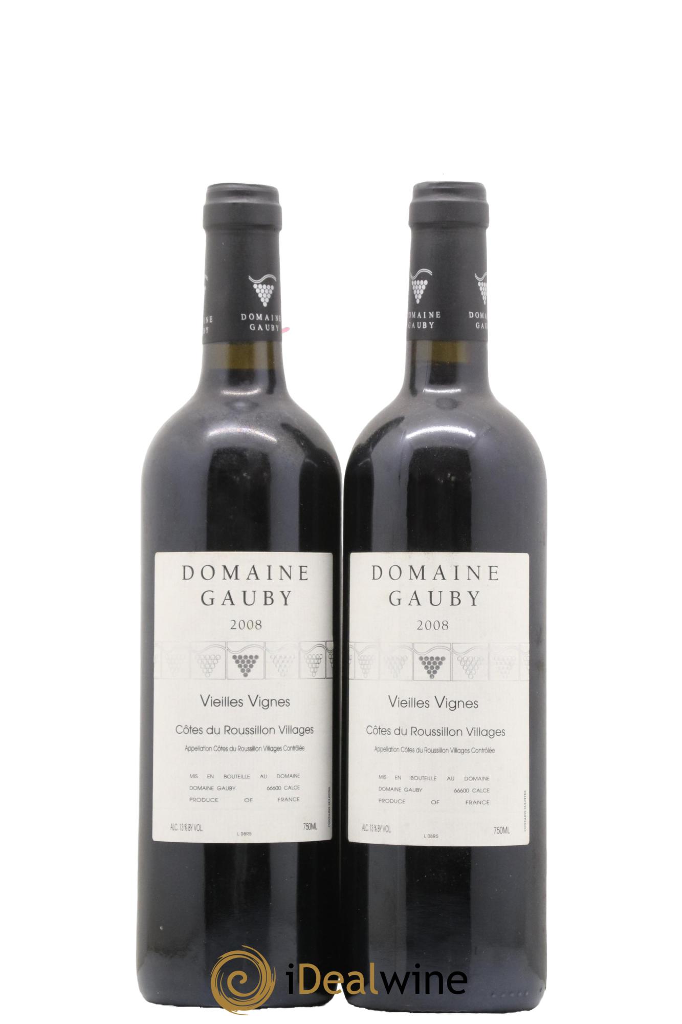 Côtes du Roussillon Villages Vieilles vignes Gauby (Domaine) 2008 - Lot of 2 bottles - 0