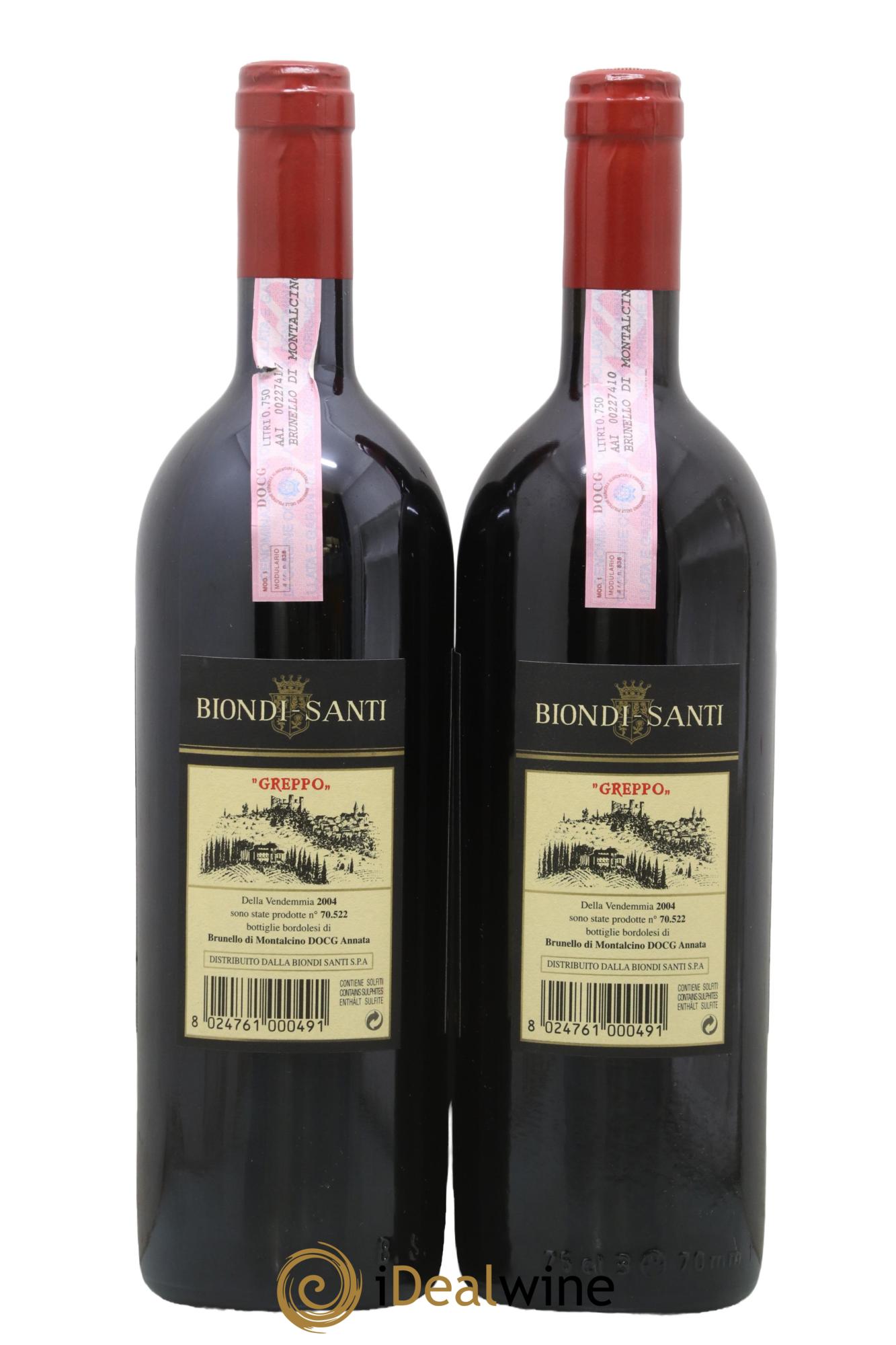 Brunello di Montalcino DOCG Biondi-Santi Tenuta Greppo 2004 - Lot of 2 bottles - 1