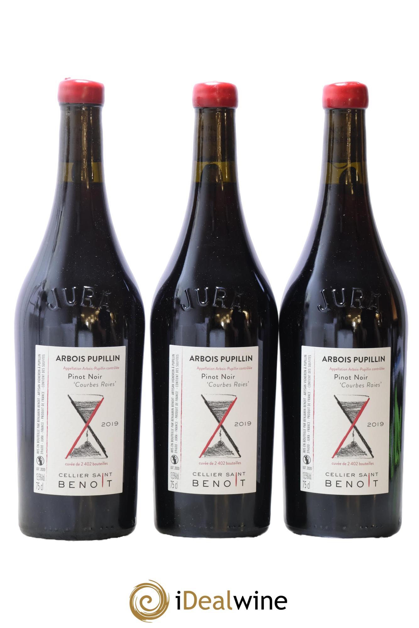 Arbois-Pupillin Pinot Noir Courbes Raies Cellier Saint Benoît 2019 - Lot de 3 bouteilles - 0