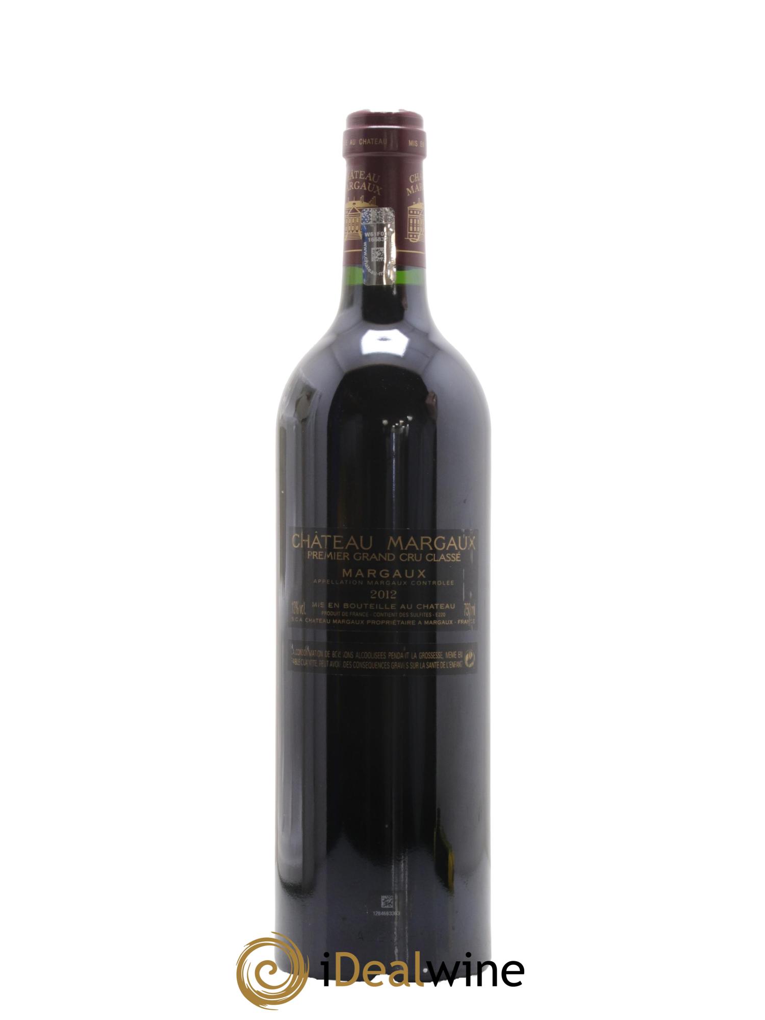 Château Margaux 1er Grand Cru Classé 2012 - Lot de 1 bouteille - 1