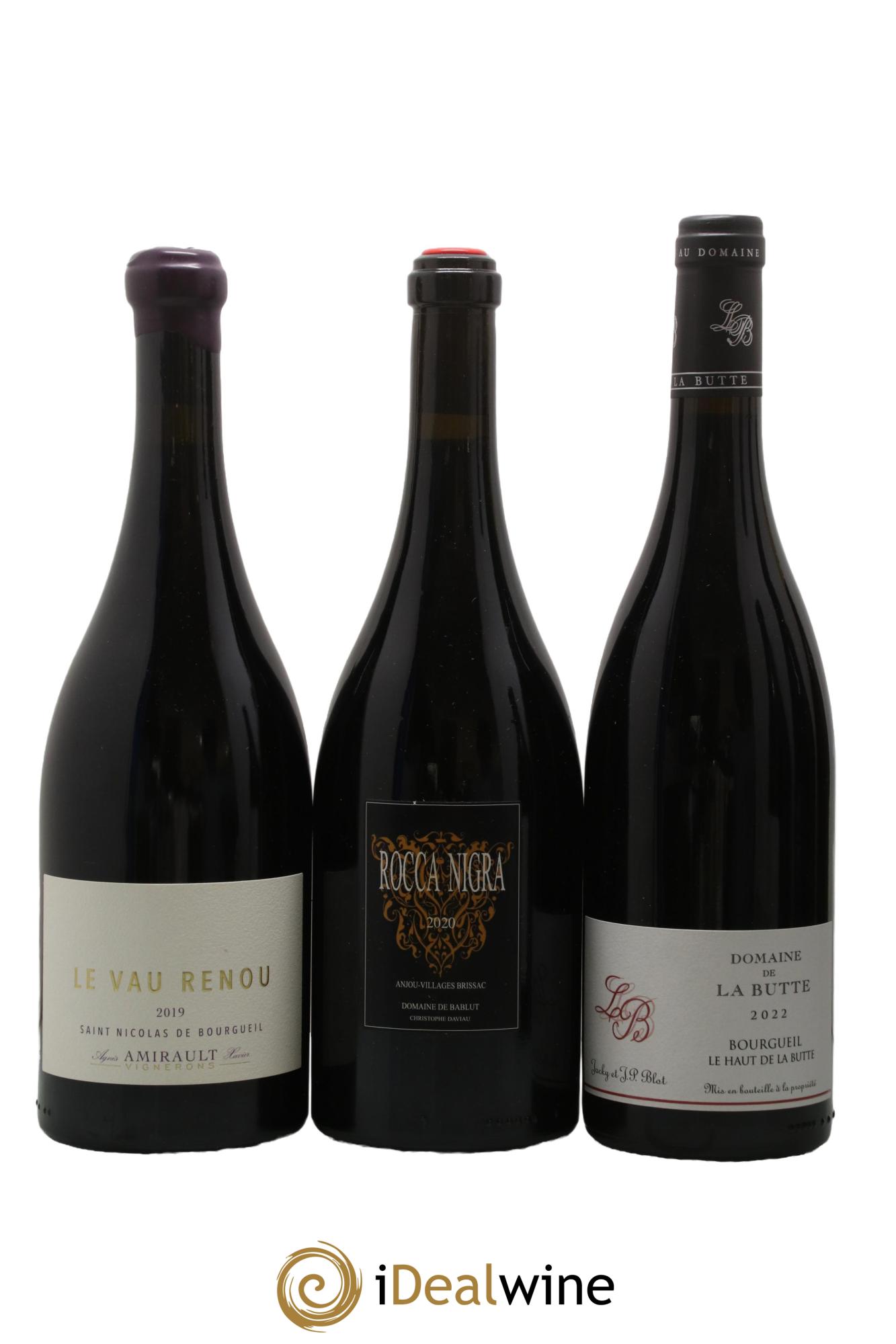 Assortiment de vins d'Anjou noir - Saumur - Bourgueil N°7 - Lot of 6 bottles - 1