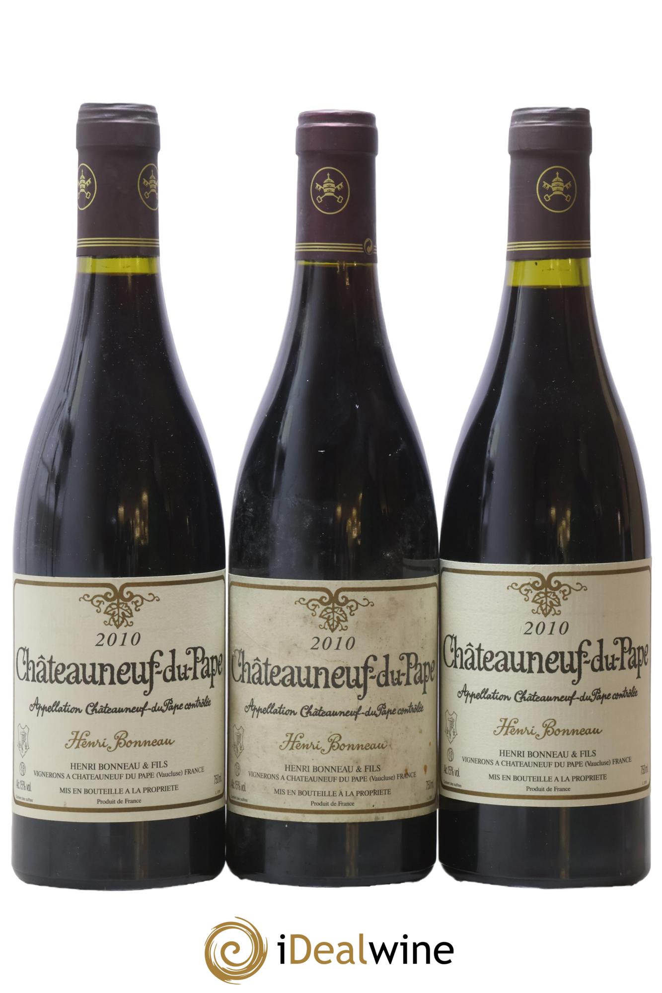 Châteauneuf-du-Pape Henri Bonneau Henri Bonneau & Fils 2010 - Lot of 3 bottles - 0