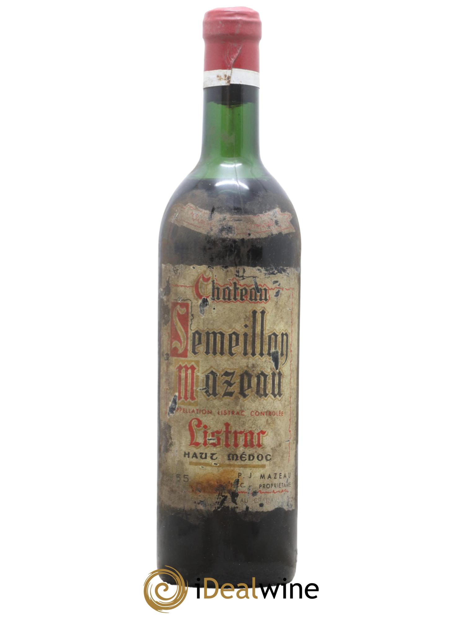 Listrac Semeillon Mazeau 1955 - Lot de 1 bouteille - 0