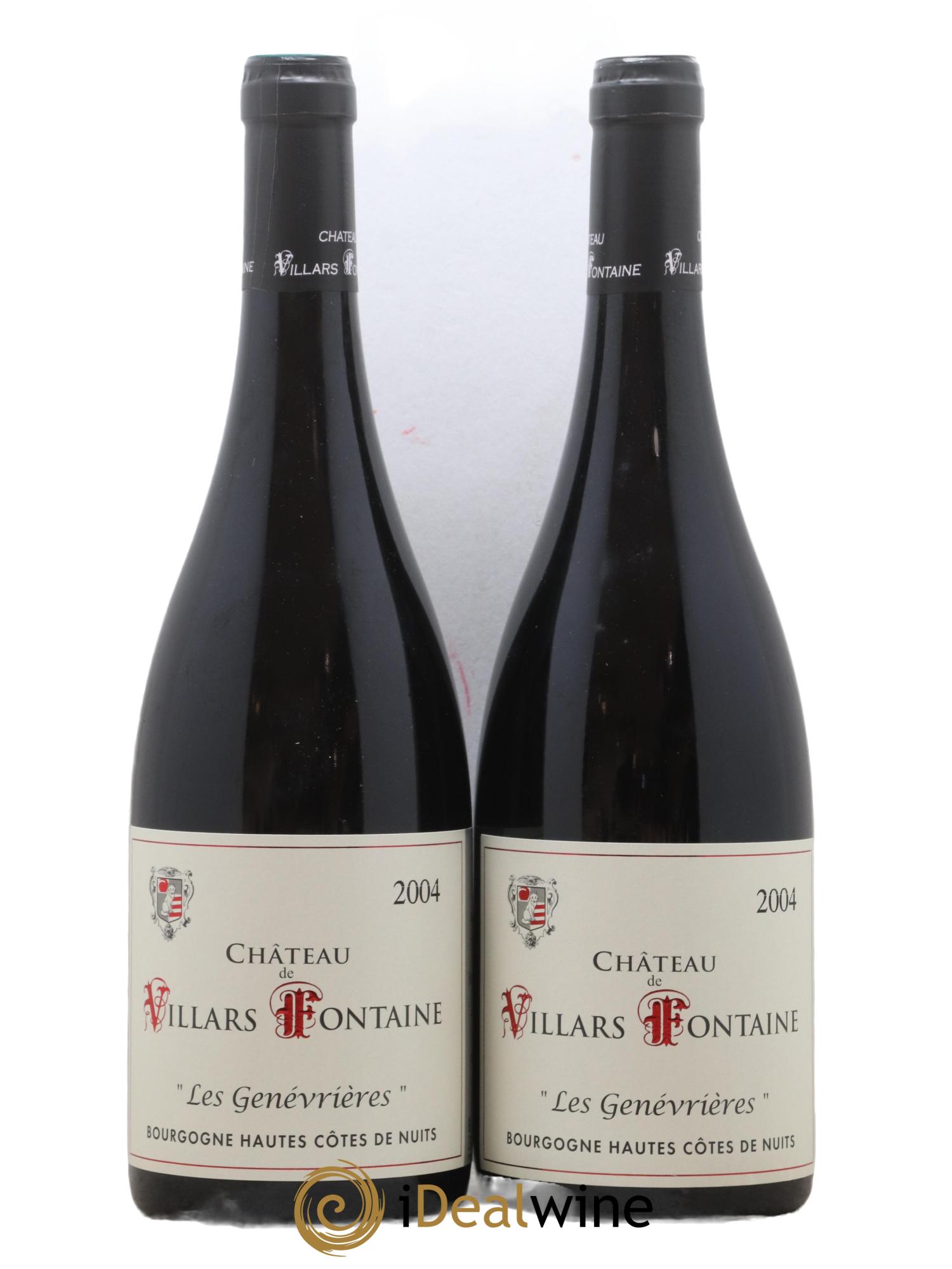 Hautes-Côtes de Nuits Les Genevrieres Domaine de Villars Fontaine 2004 - Lot de 2 bouteilles - 0
