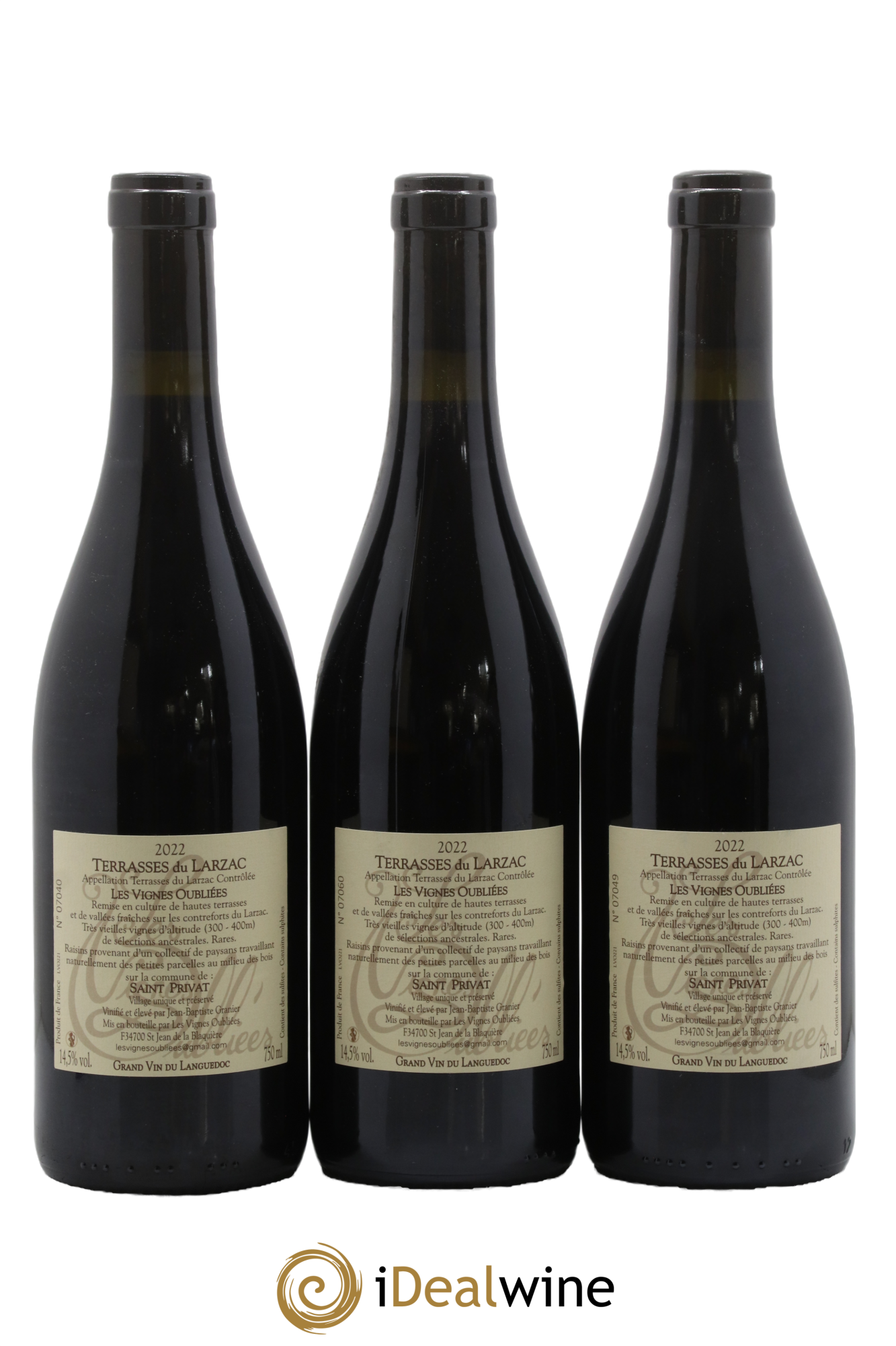 Terrasses du Larzac Les Vignes Oubliées Jean-Baptiste Granier 2022 - Lot of 3 bottles - 1