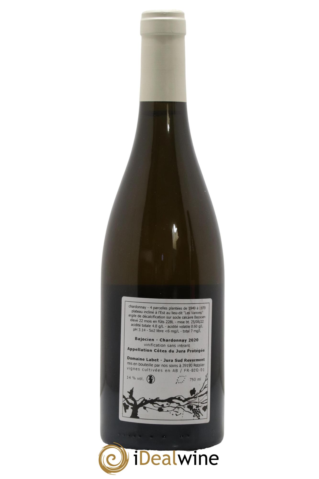 Côtes du Jura Chardonnay Bajocien Romain - Julien - Charline Labet 2020 - Lot de 1 bouteille - 1