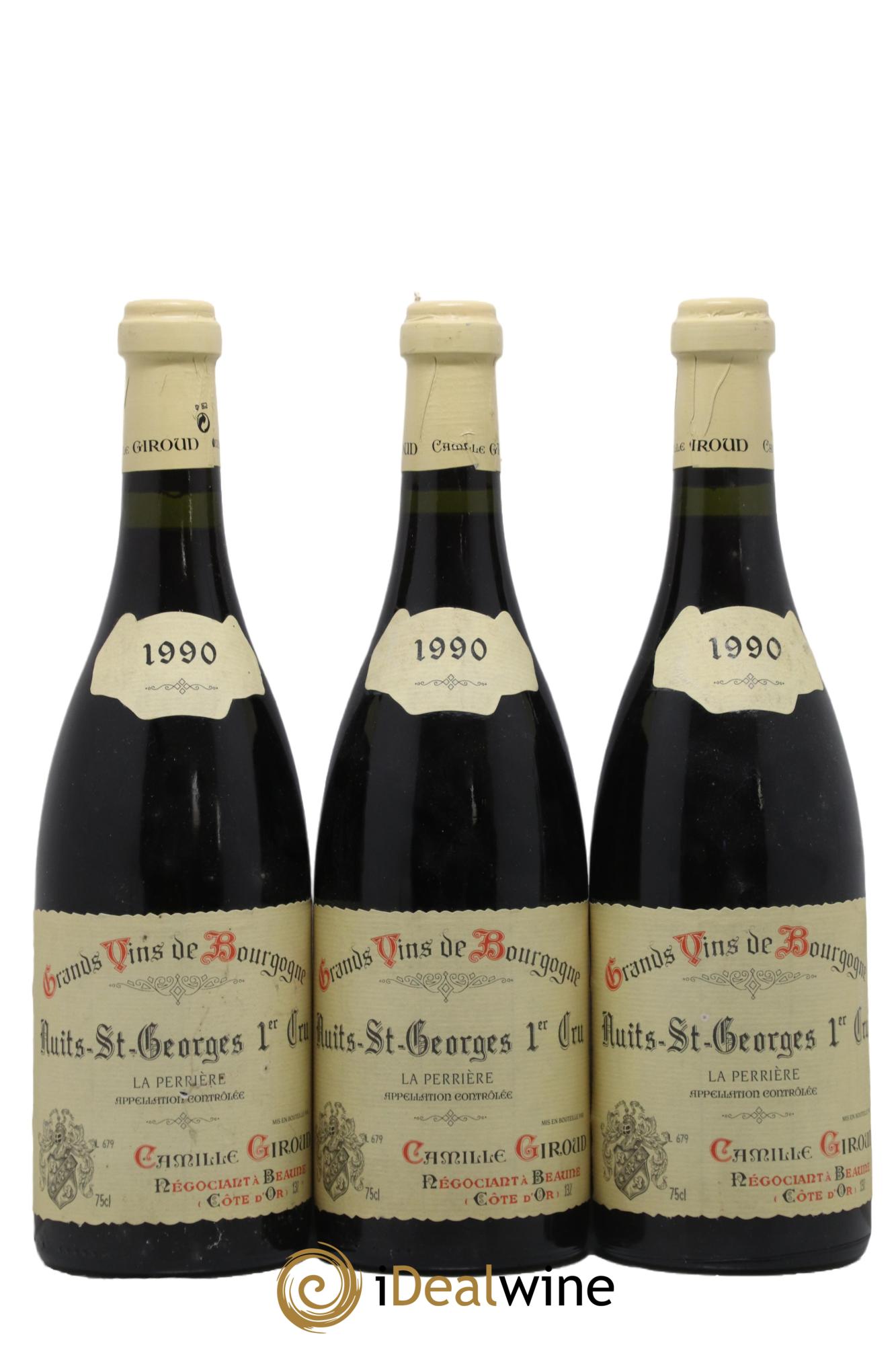 Nuits-Saint-Georges 1er Cru La Perrière Giroud 1990 - Lot de 3 bouteilles - 0