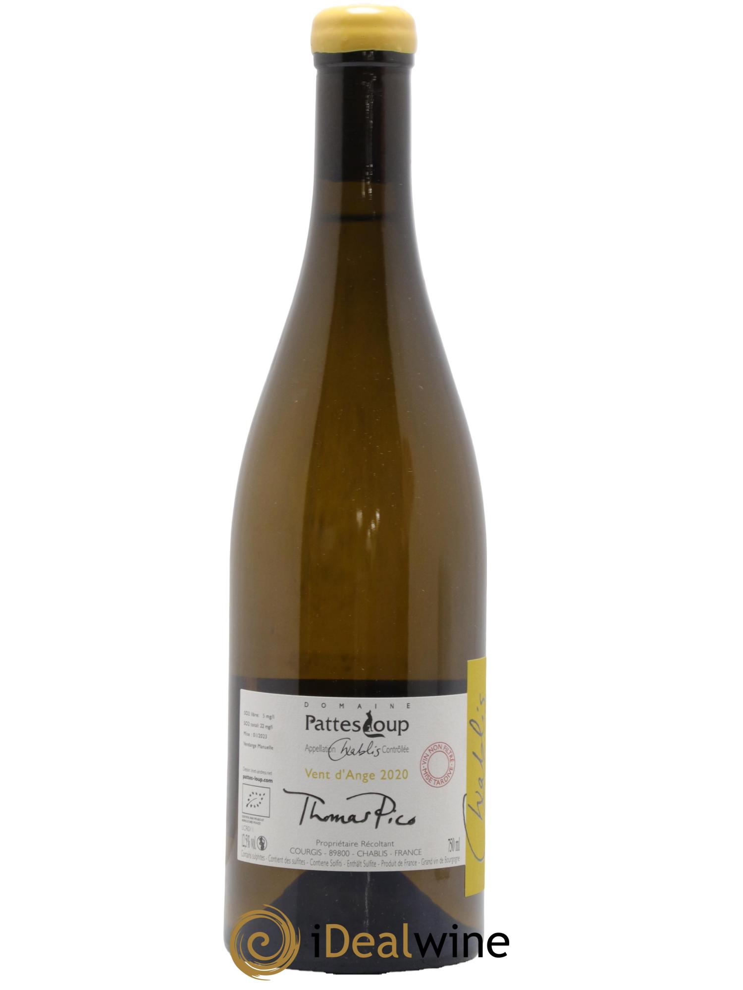 Chablis Vent d'Ange Pattes Loup (Domaine) 2020 - Lot de 1 bouteille - 1