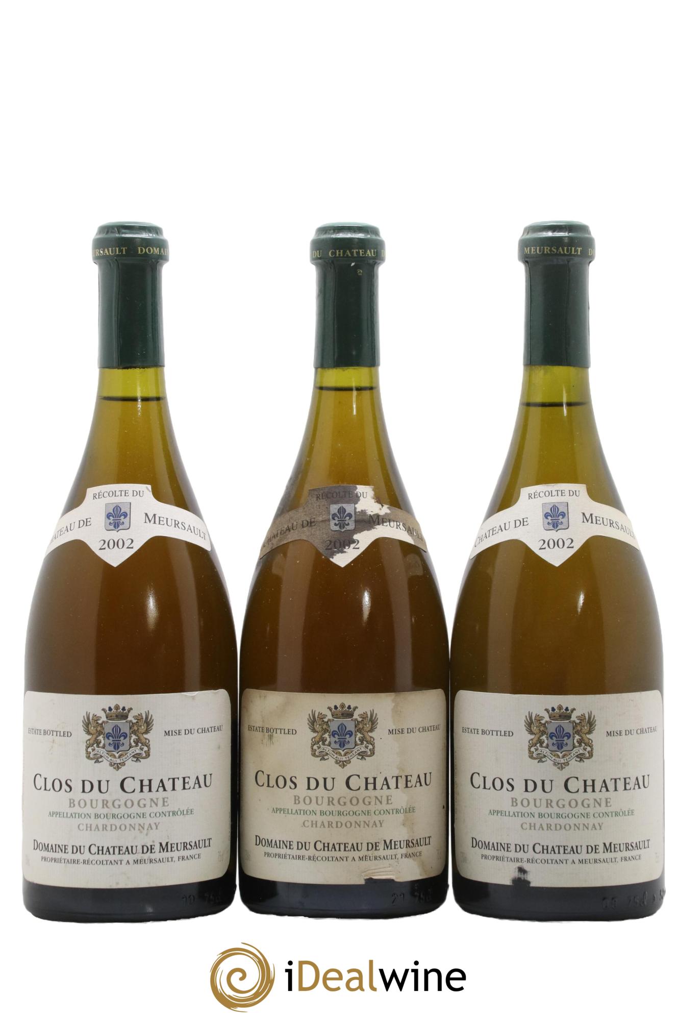 Bourgogne Clos du Chateau Chateau de Meursault 2002 - Lot de 3 bouteilles - 0