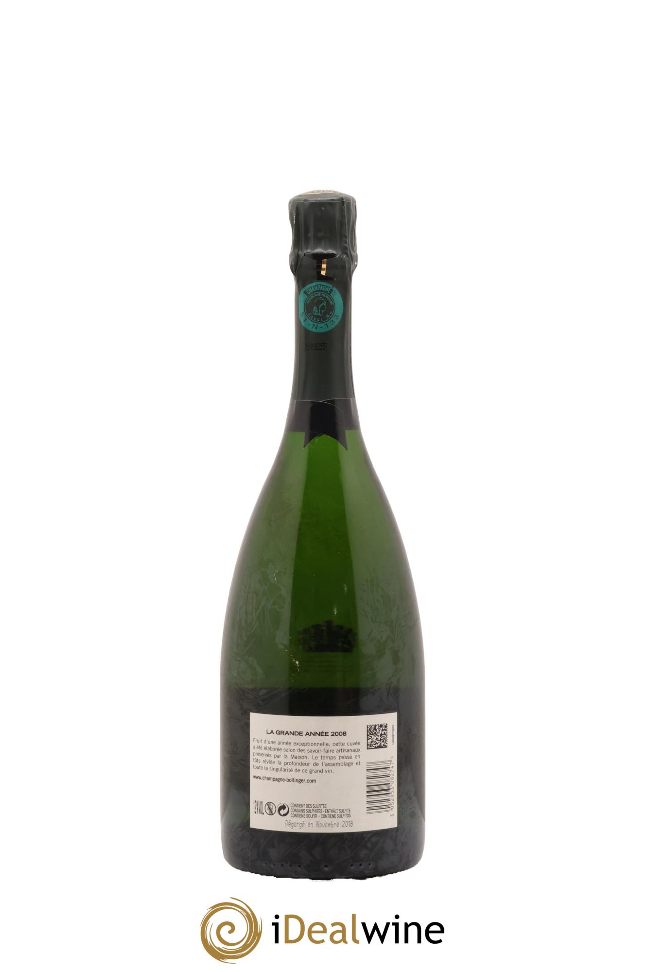 La Grande Année Brut Bollinger 2008 - Lote de 1 botella - 1