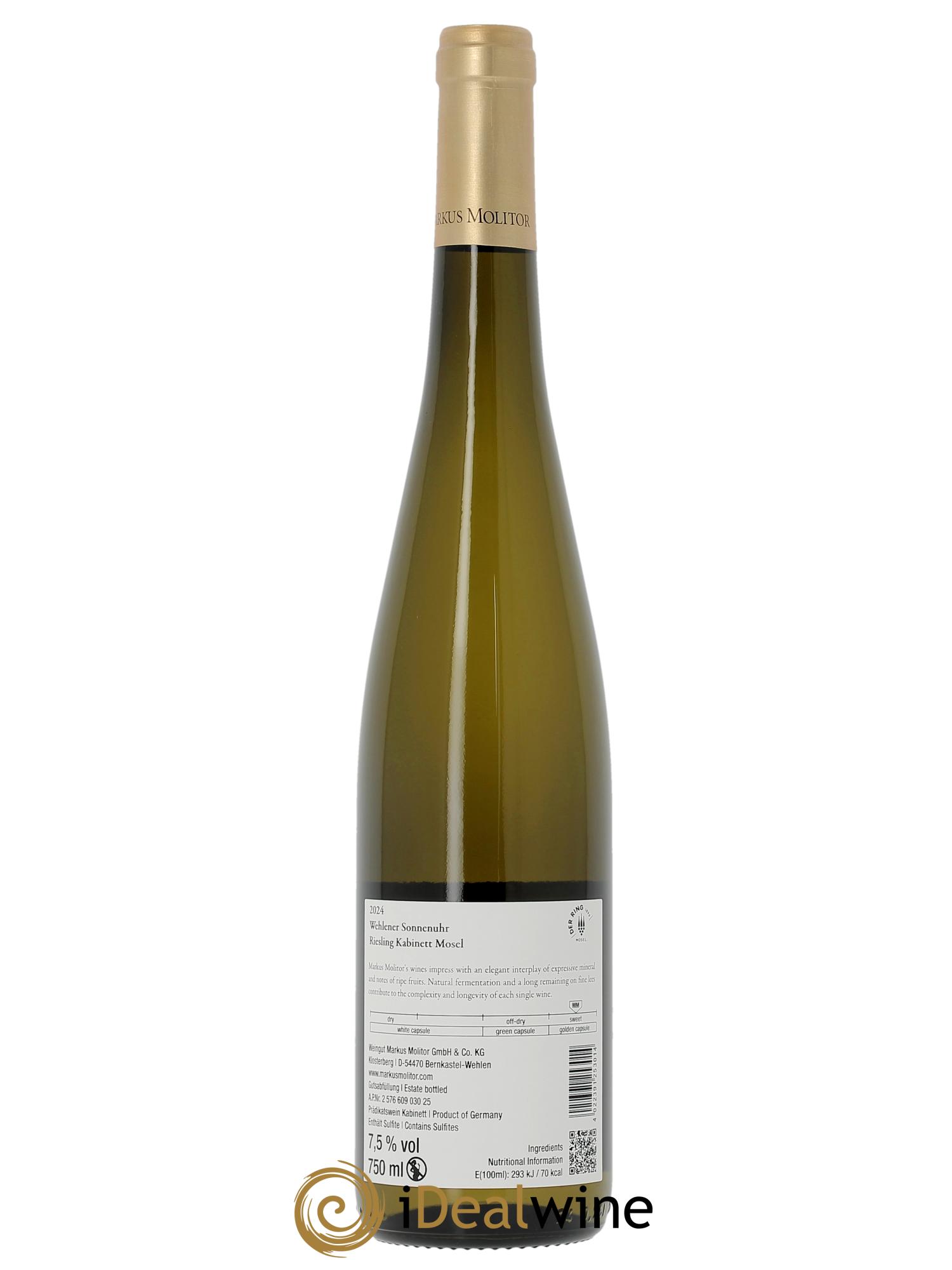 Riesling Markus Molitor Wehlener Sonnenuhr Kabinett Gold Capsule  2024 - Posten von 1 Flasche - 1