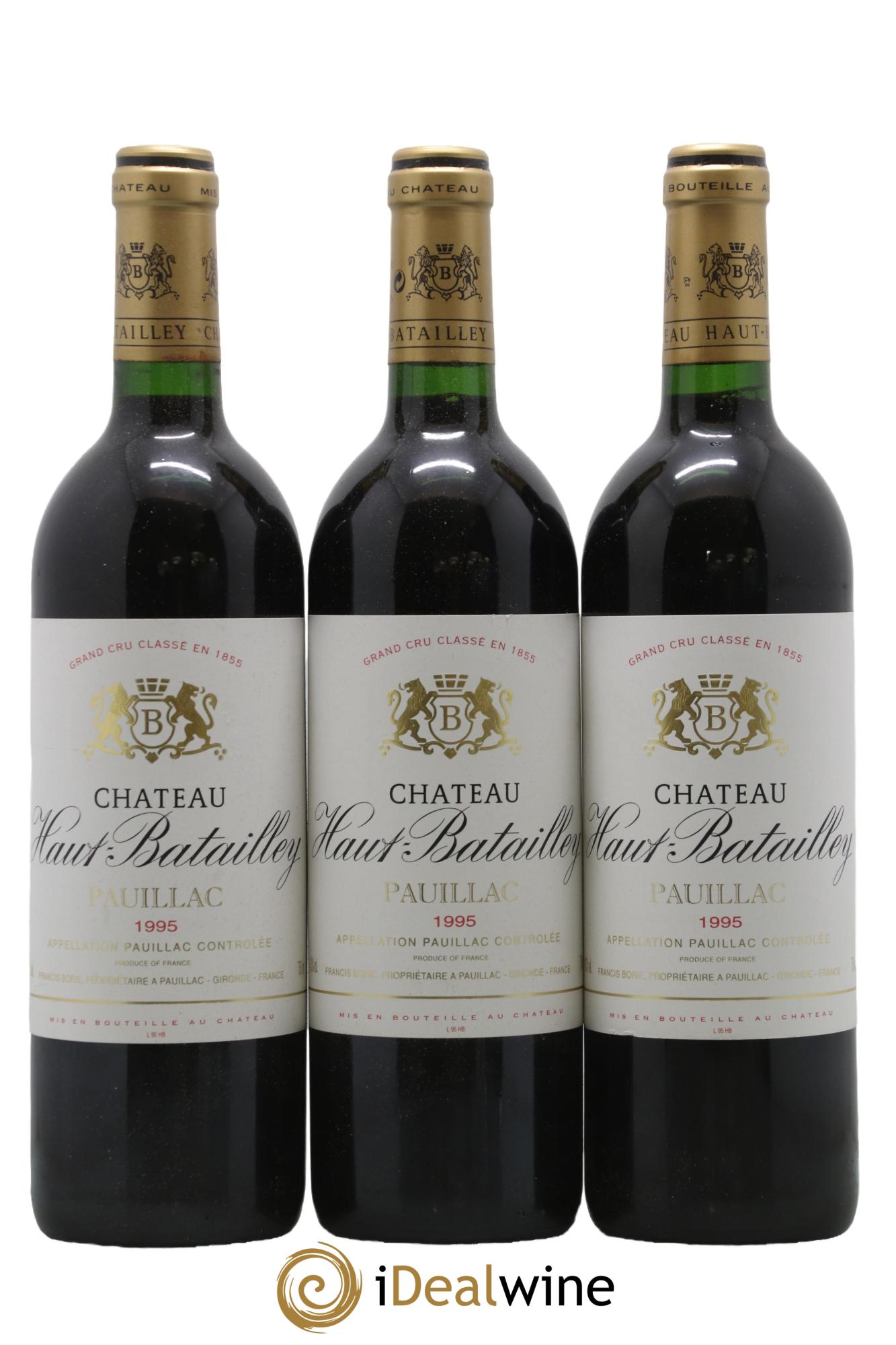 Château Haut Batailley 5ème Grand Cru Classé 1995 - Posten von 3 Flaschen - 0