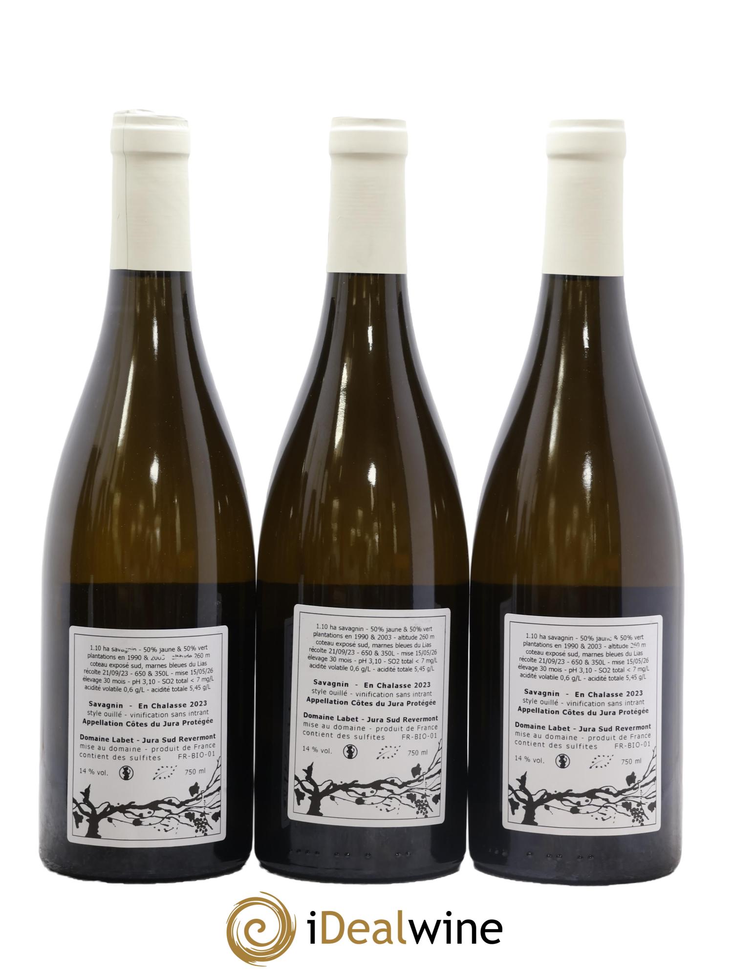 Côtes du Jura Fleur de Savagnin En Chalasse Romain - Julien  - Charline Labet 2023 - Posten von 3 Flaschen - 1