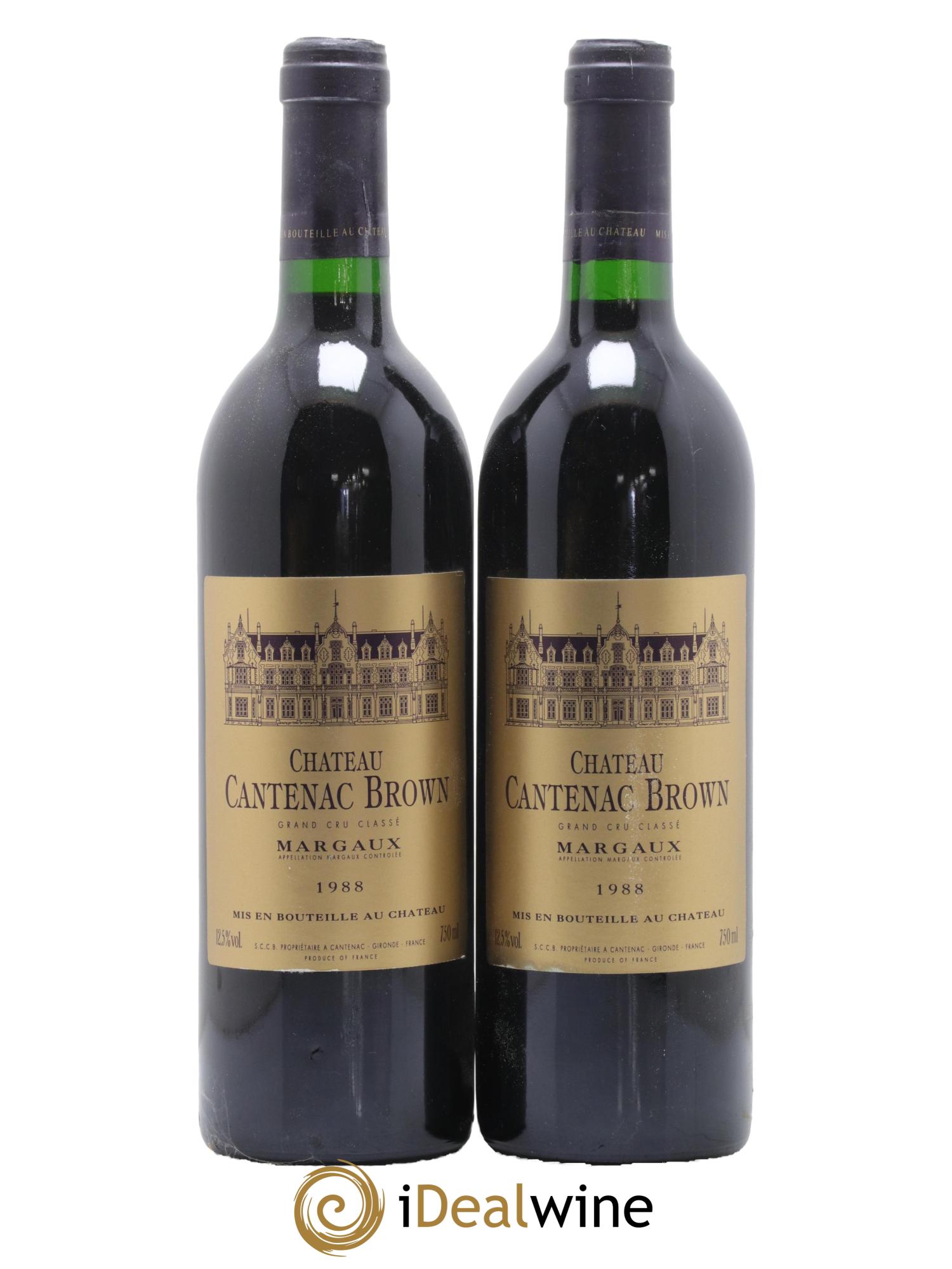Château Cantenac Brown 3ème Grand Cru Classé 1988 - Lot de 2 bouteilles - 0