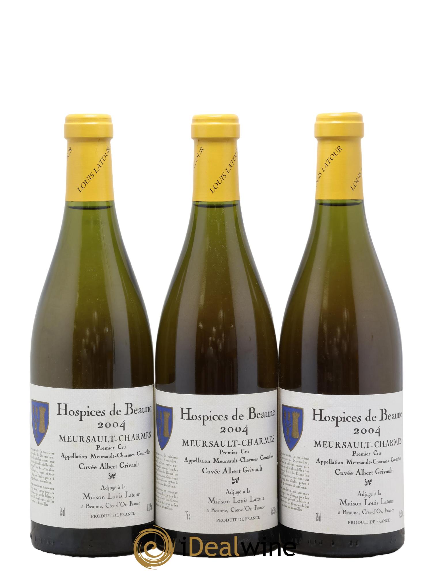 Meursault 1er Cru Charmes Cuvée Albert Grivault Hospices de Beaune Louis Latour 2004 - Lotto di 3 bottiglie - 0