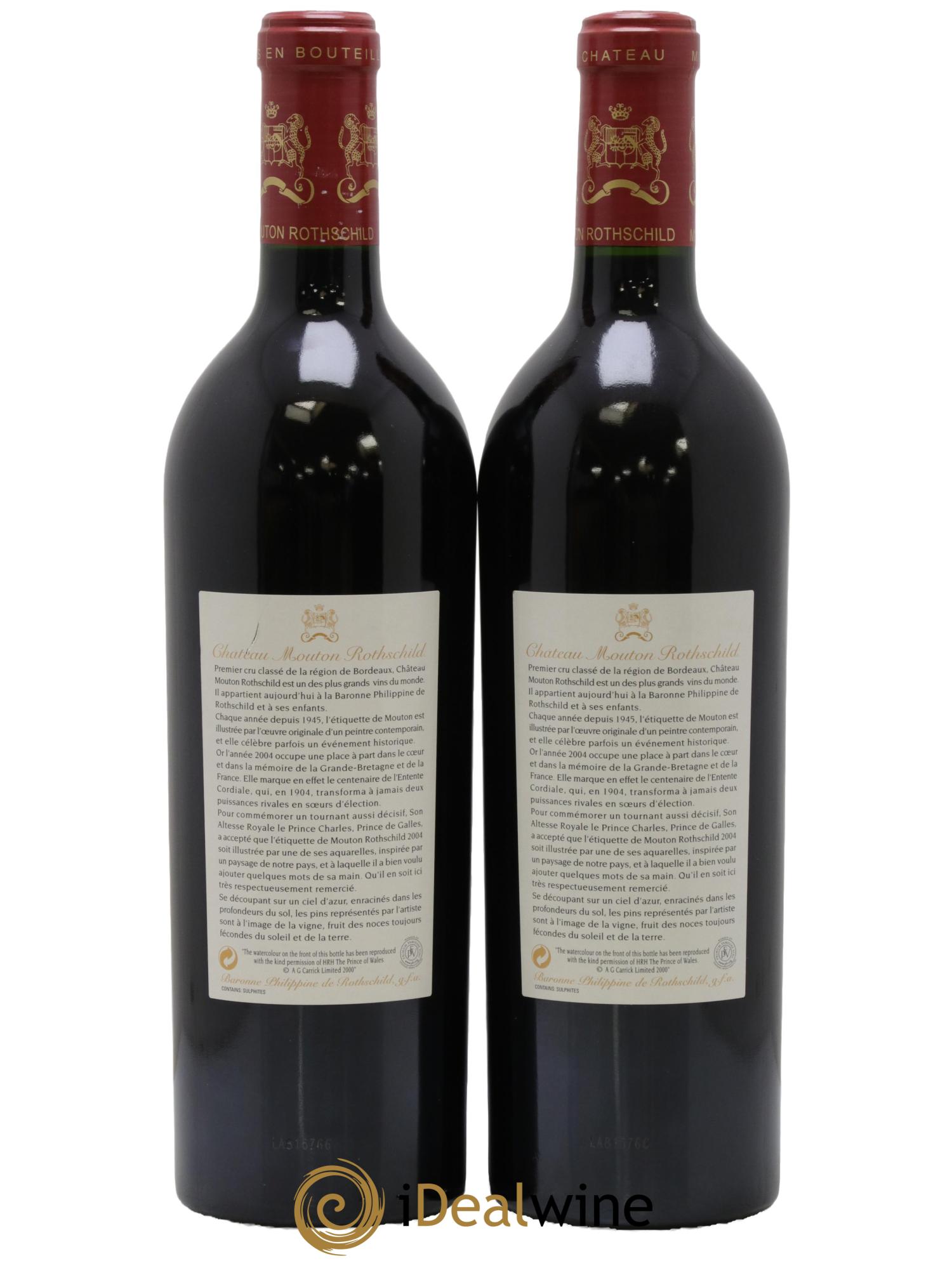 Château Mouton Rothschild 1er Grand Cru Classé 2004 - Lot de 2 bouteilles - 1