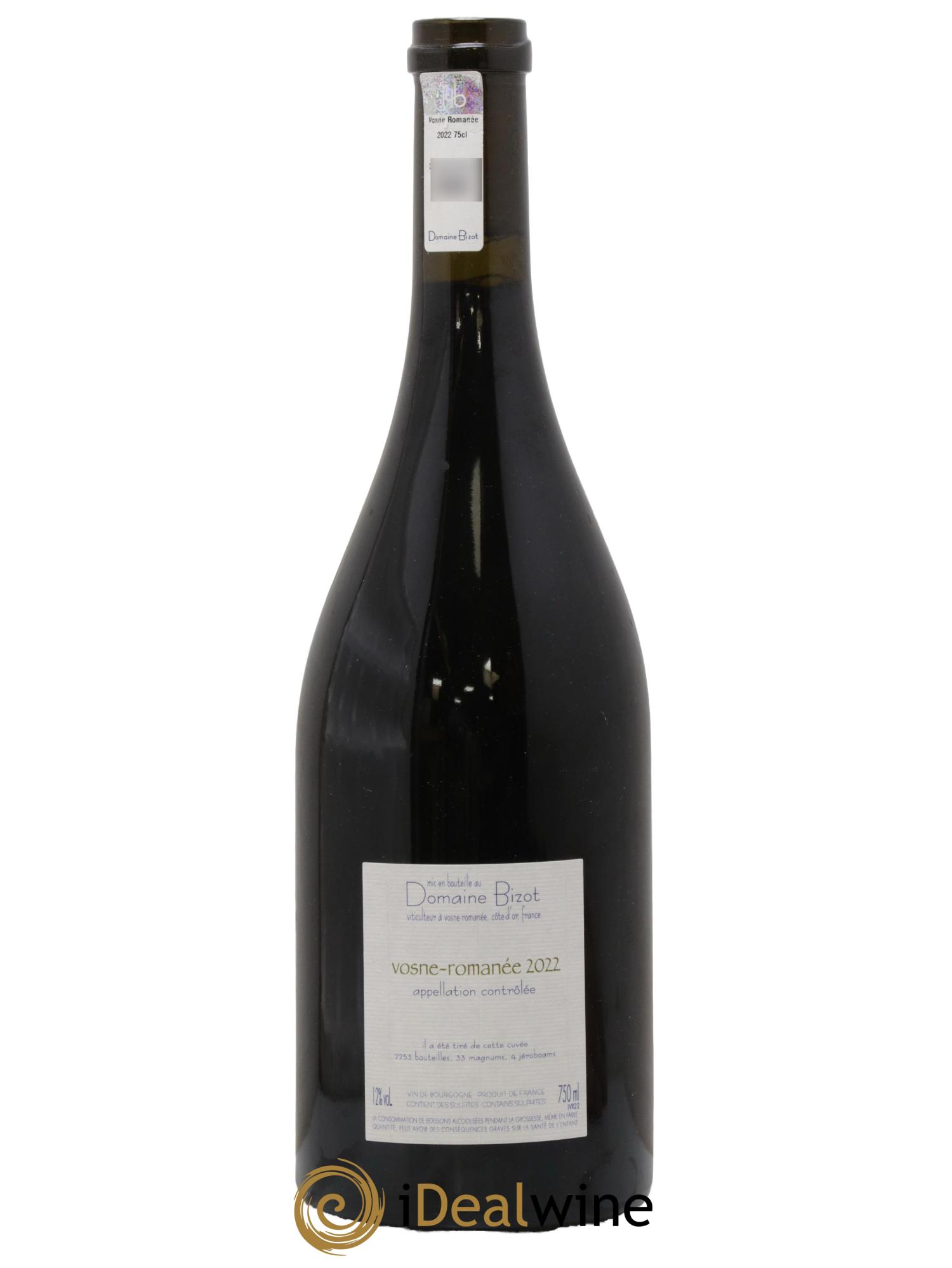 Vosne-Romanée Bizot (Domaine) 2022 - Lotto di 1 bottiglia - 1
