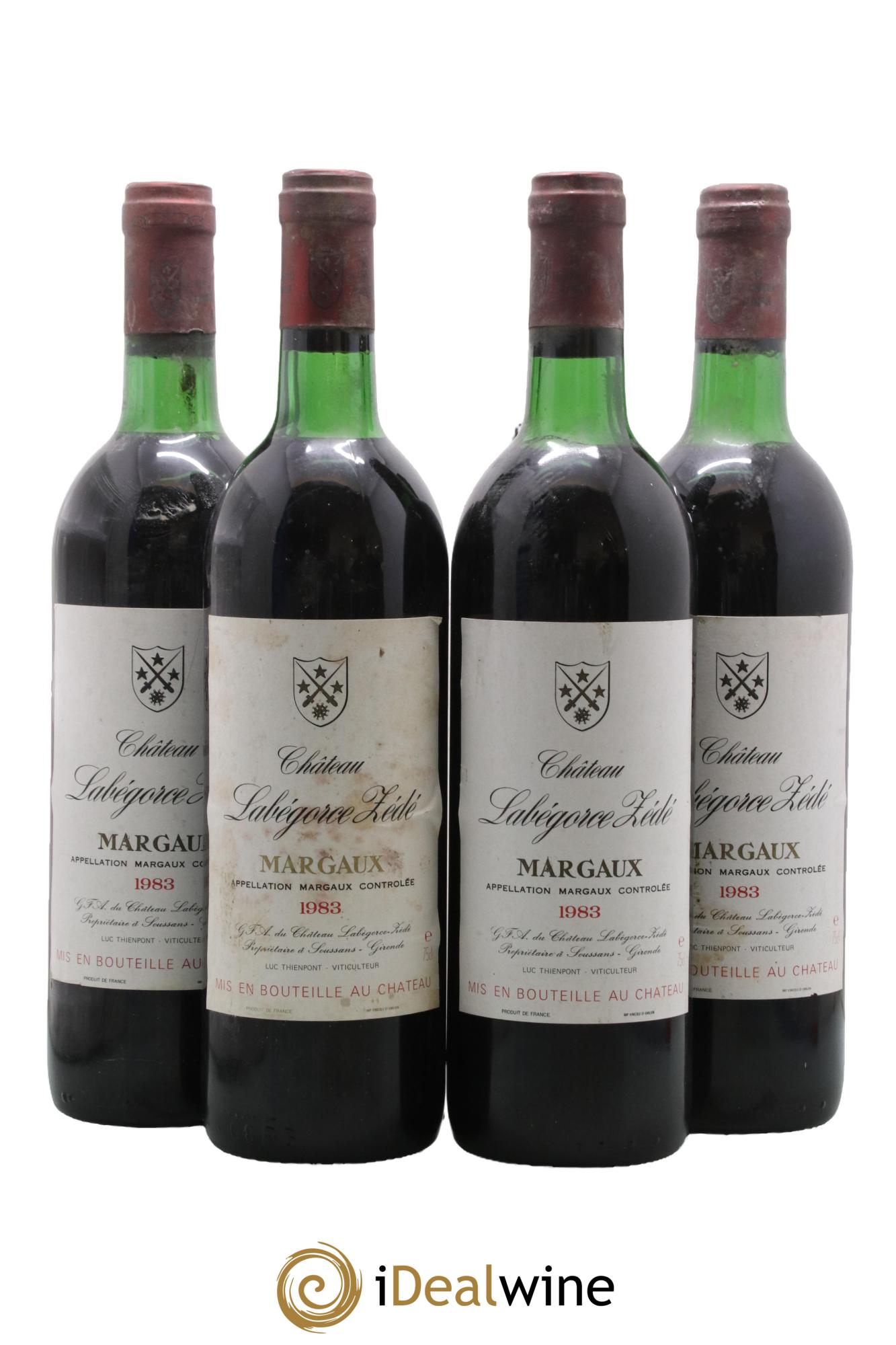 Château Labegorce Zédé Cru Bourgeois 1983 - Lot de 4 bouteilles - 0