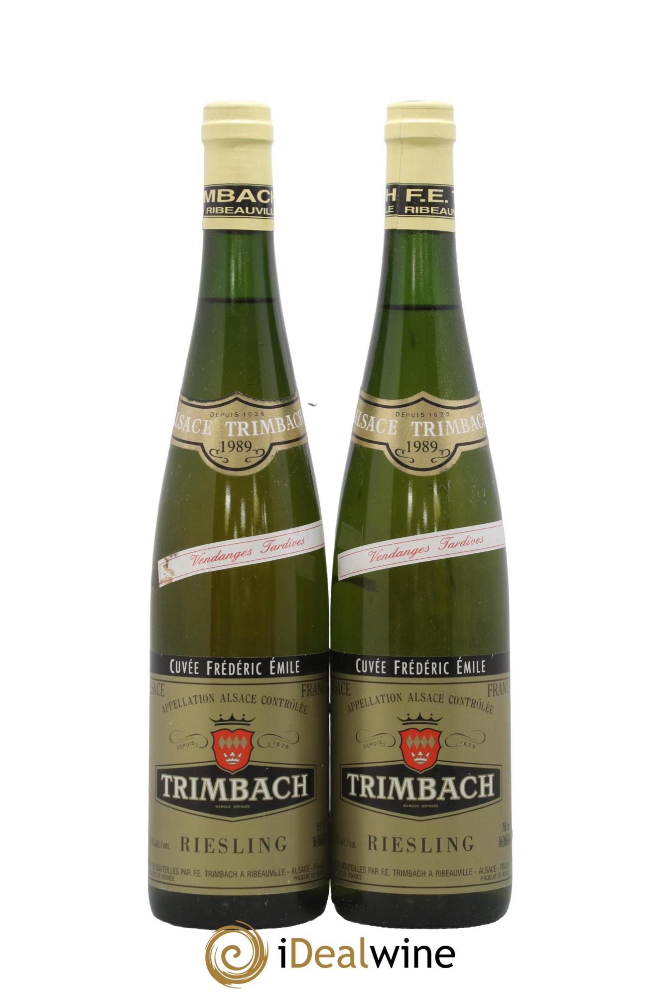 Alsace Riesling Vendanges Tardives Cuvée Frédéric Emile Trimbach (Domaine) 1989 - Lotto di 2 bottiglie - 0