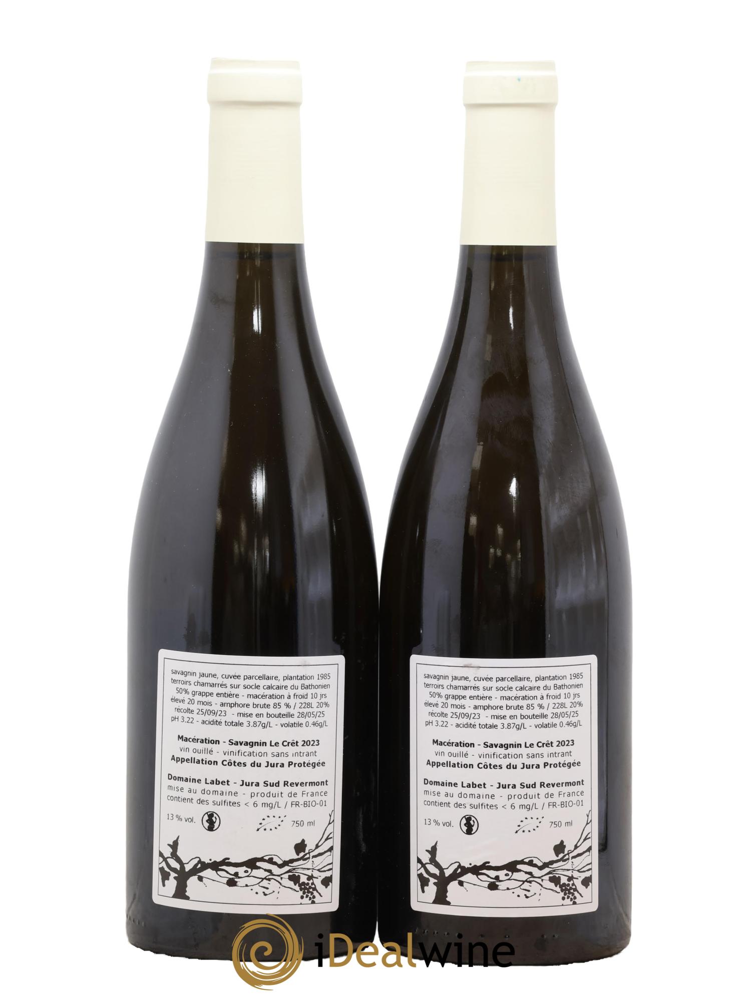 Côtes du  Jura Macération-Savagnin Le Crêt Labet (Domaine) 2023 - Lot of 2 bottles - 1