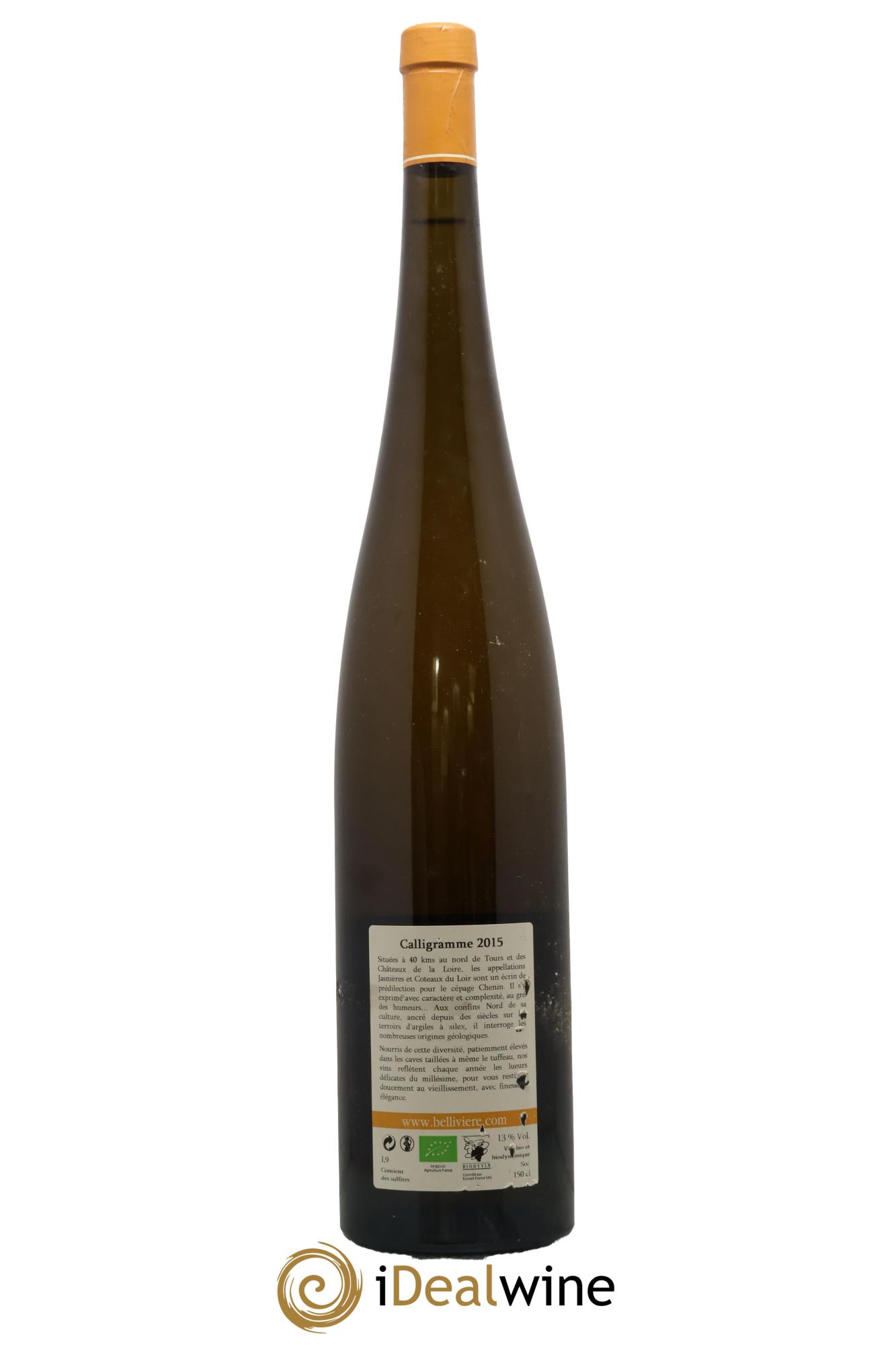 Jasnières Calligramme Domaine de Bellivière 2015 - Posten von 1 Magnum - 1