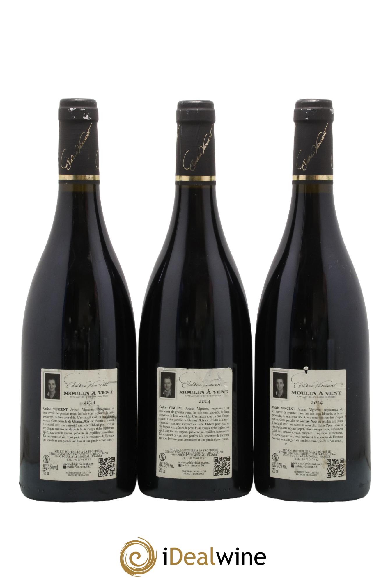 Moulin-à-Vent L'Harmonie Cédric Vincent 2014 - Lot de 3 bouteilles - 1