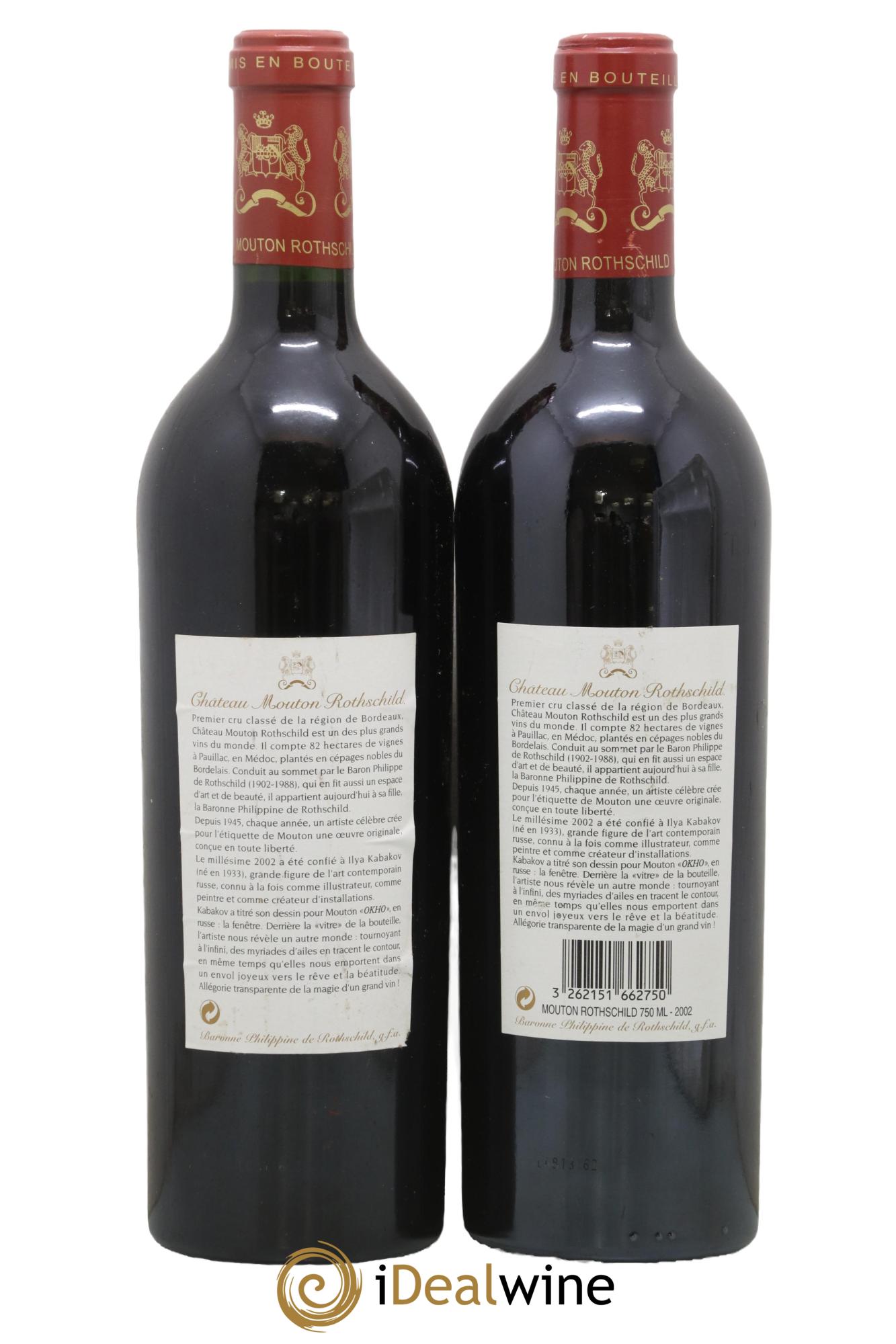 Château Mouton Rothschild 1er Grand Cru Classé 2002 - Lot of 2 bottles - 1